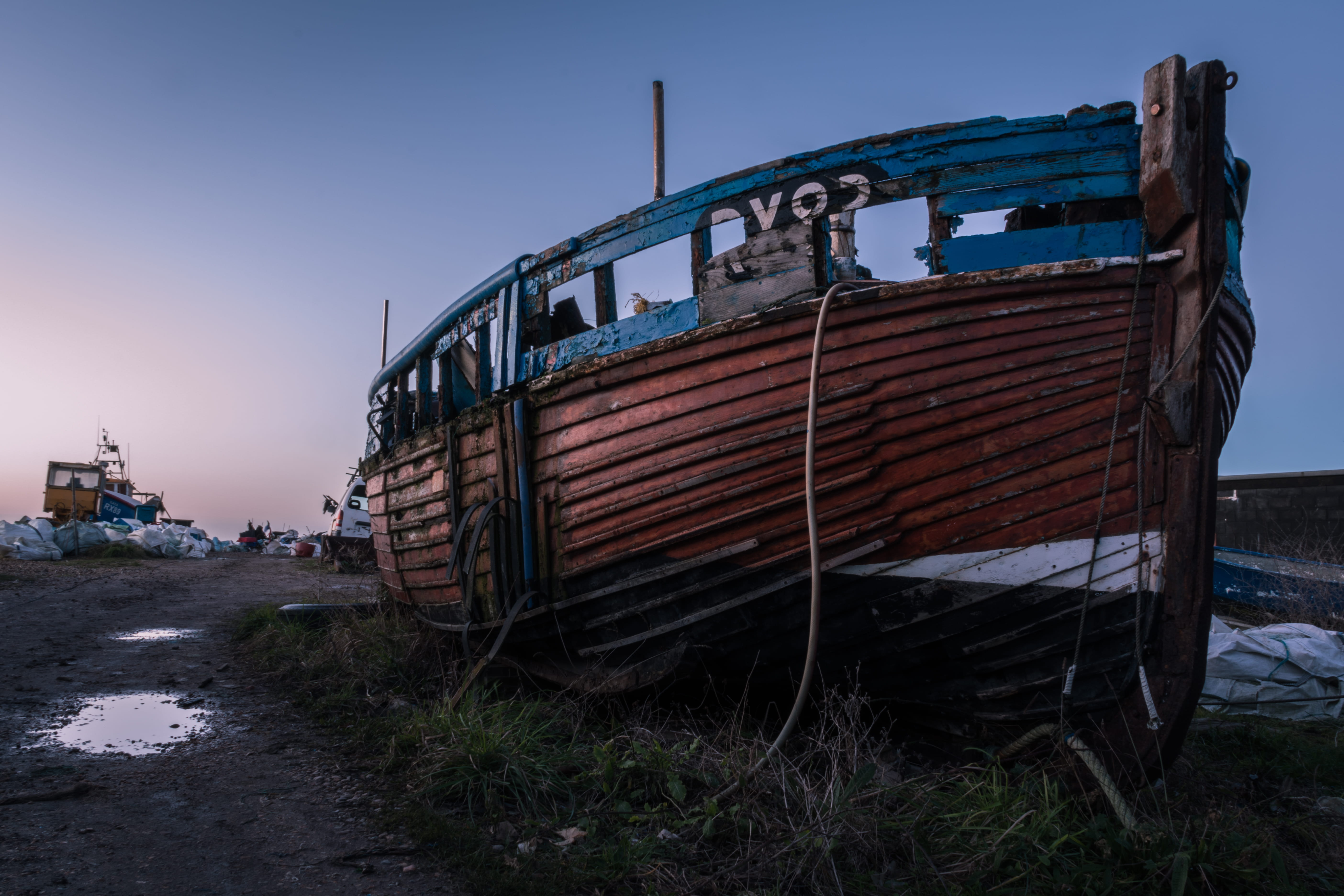 fishing, seaside, decline, damaged, obsolete, nautical vessel, no people, seafront, run-down, united kingdom, fishing boat, mode of transportation, beach, HD Wallpaper