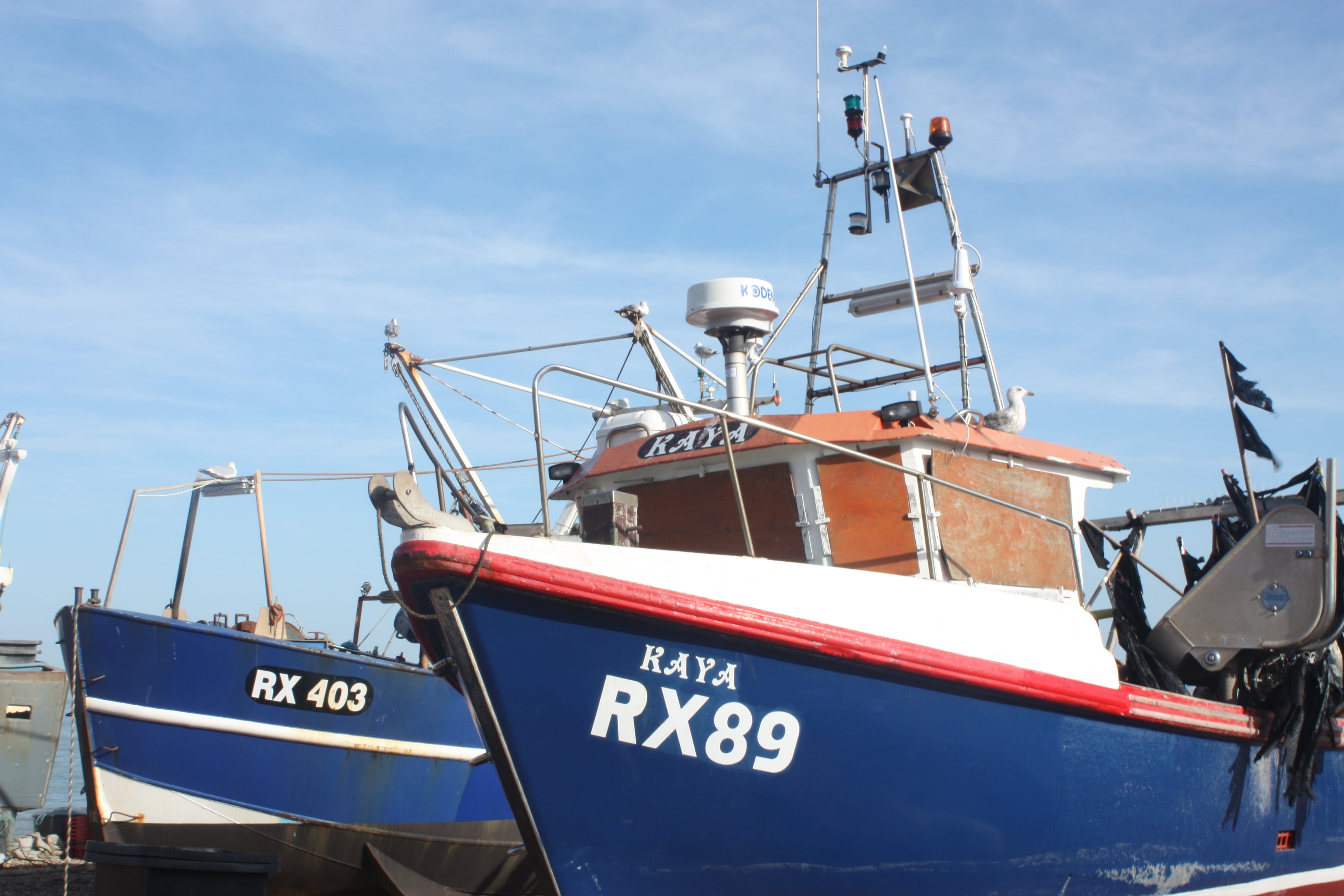fishing industry, seafront, sky, Fishing, western script, mode of transportation, ship, blue, 4K, outdoors, no people, number, nautical vessel, industry, HD Wallpaper