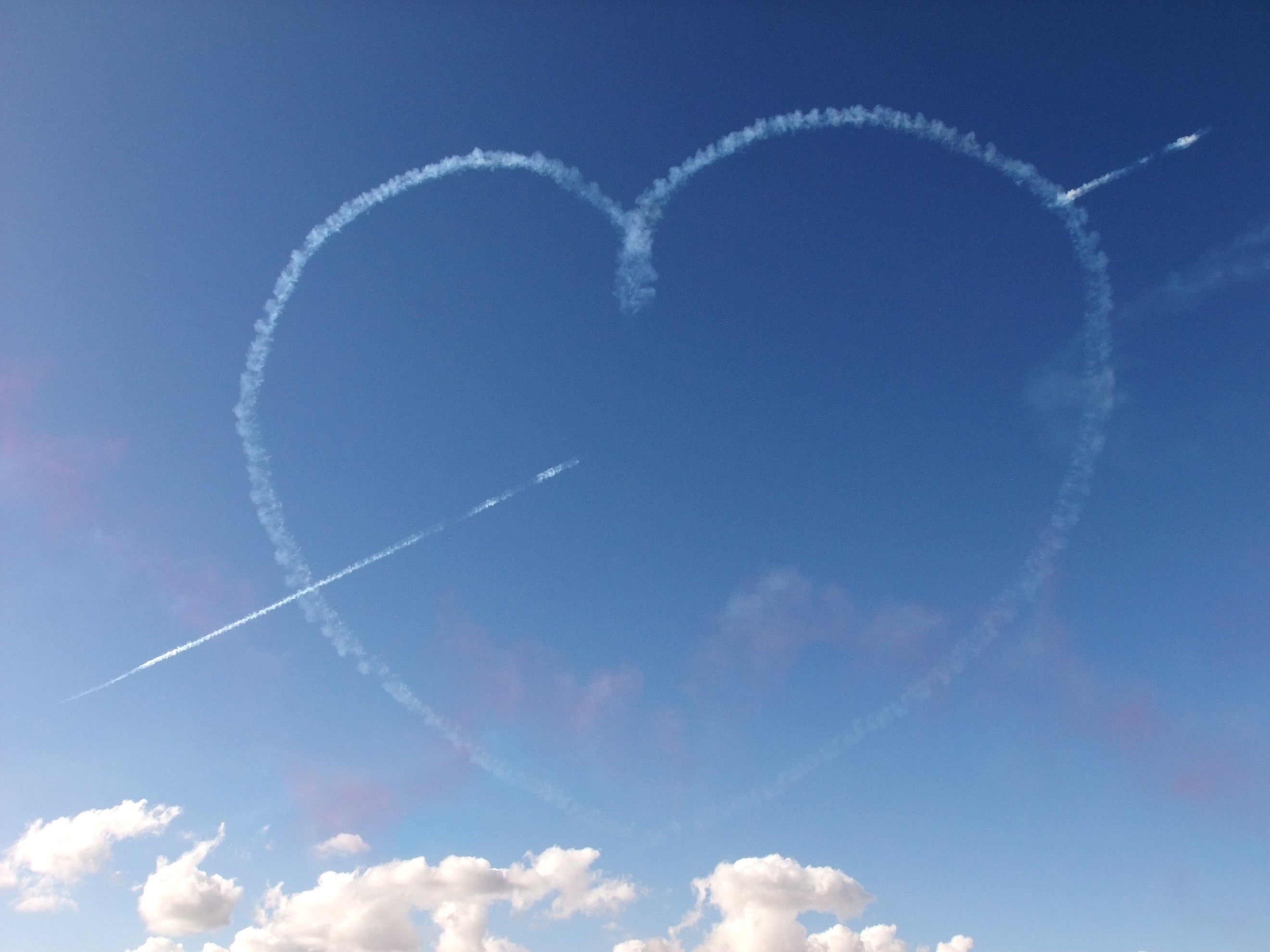 HD, explore, heart, cloud, sell, air, nature, 2K, riat, weather, red  arrows, fairford, LOVE, blue, cloud - Sky, Airshows, sky, cloudscape, day, airshow, HD Wallpaper