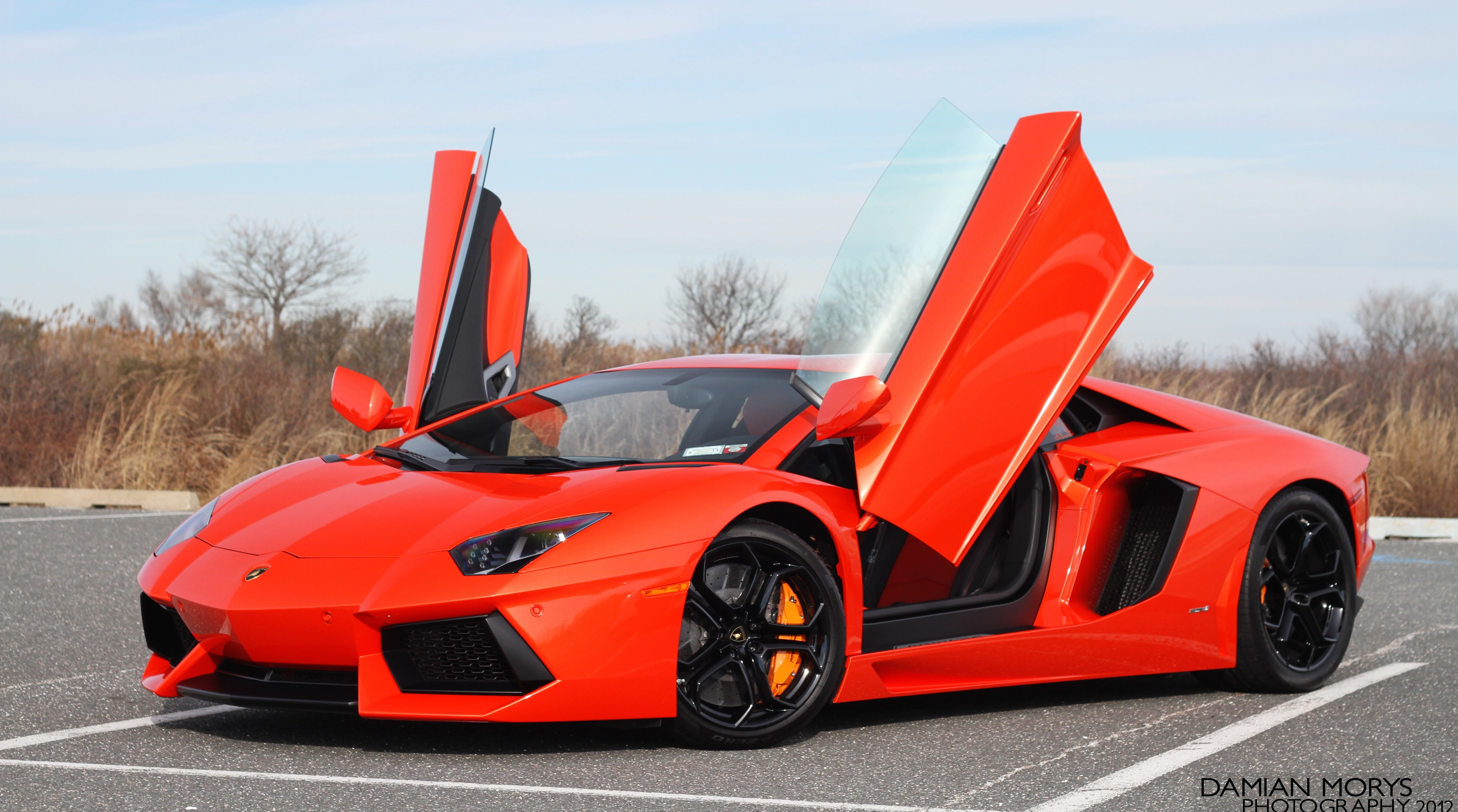 sky, Exotic, Island, day, coupe, racecar, Lamborghini, sign, road, sunlight, mode of transportation, LP700, motor racing track, motor vehicle, tree, doors, HD Wallpaper