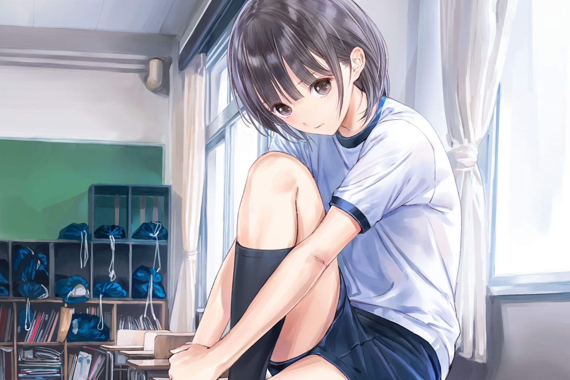 adult, Kishida Mel, looking at camera, hairstyle, portrait, real people, 1080P, lifestyles, standing, anime girls, artwork, one person, females, front view, HD Wallpaper