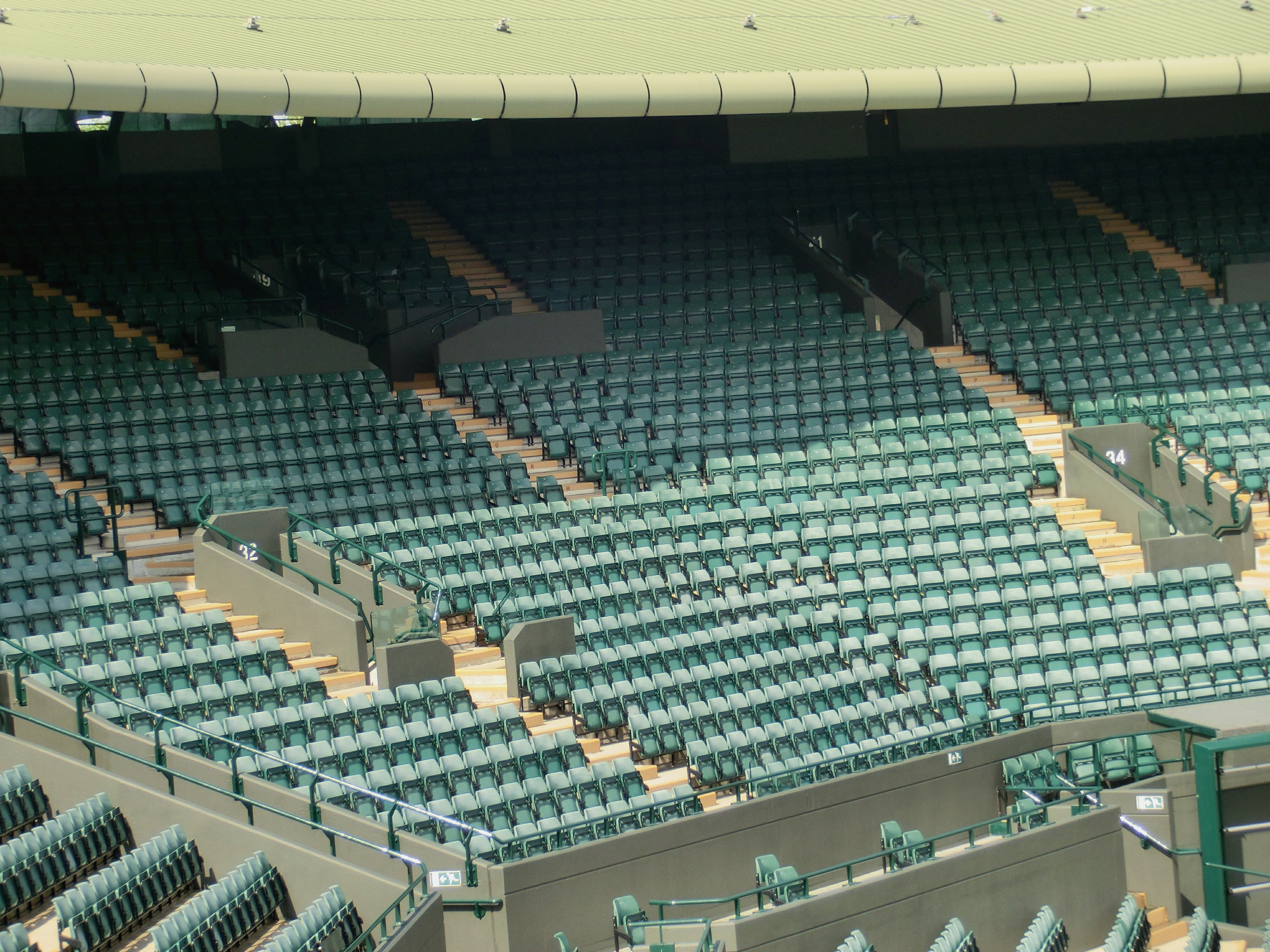 day, industrial equipment, repetition, roof, audience, sport, empty, pattern, seats, sunlight, stadium, order, indoors, high angle view, architecture, 4K, HD Wallpaper