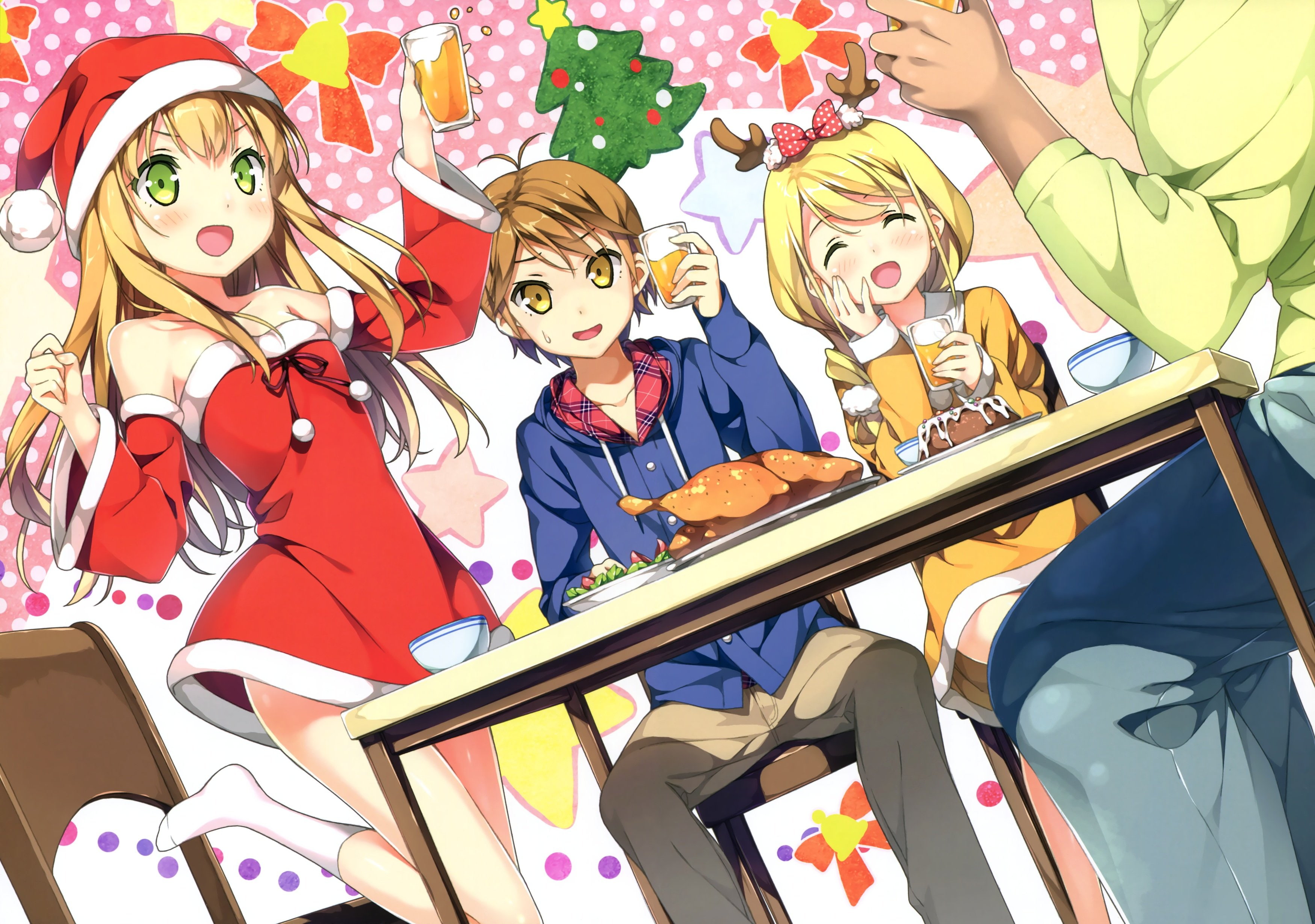 azuki, bow, 2K, azusa, hair, brown, blonde, HD Wallpaper