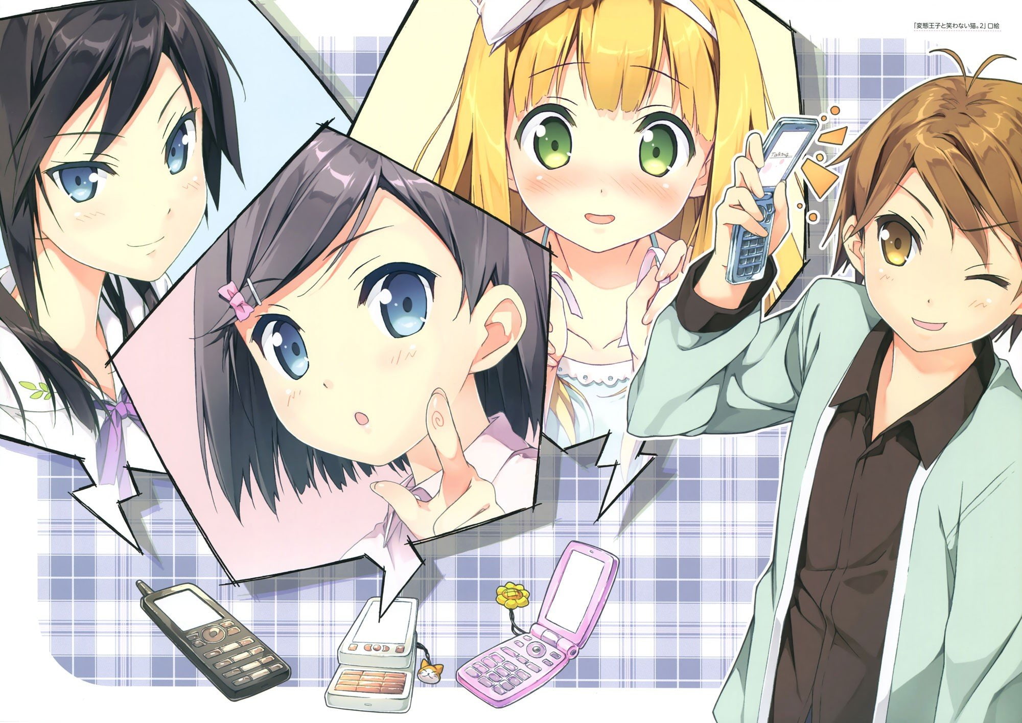 Yokodera Youto, Azuki Azusa, Tsutsukakushi Tsukushi, Anime Girls, anime, Tsutsukakushi Tsukiko, 1080P, Hentai Ouji To Warawanai Neko, HD Wallpaper