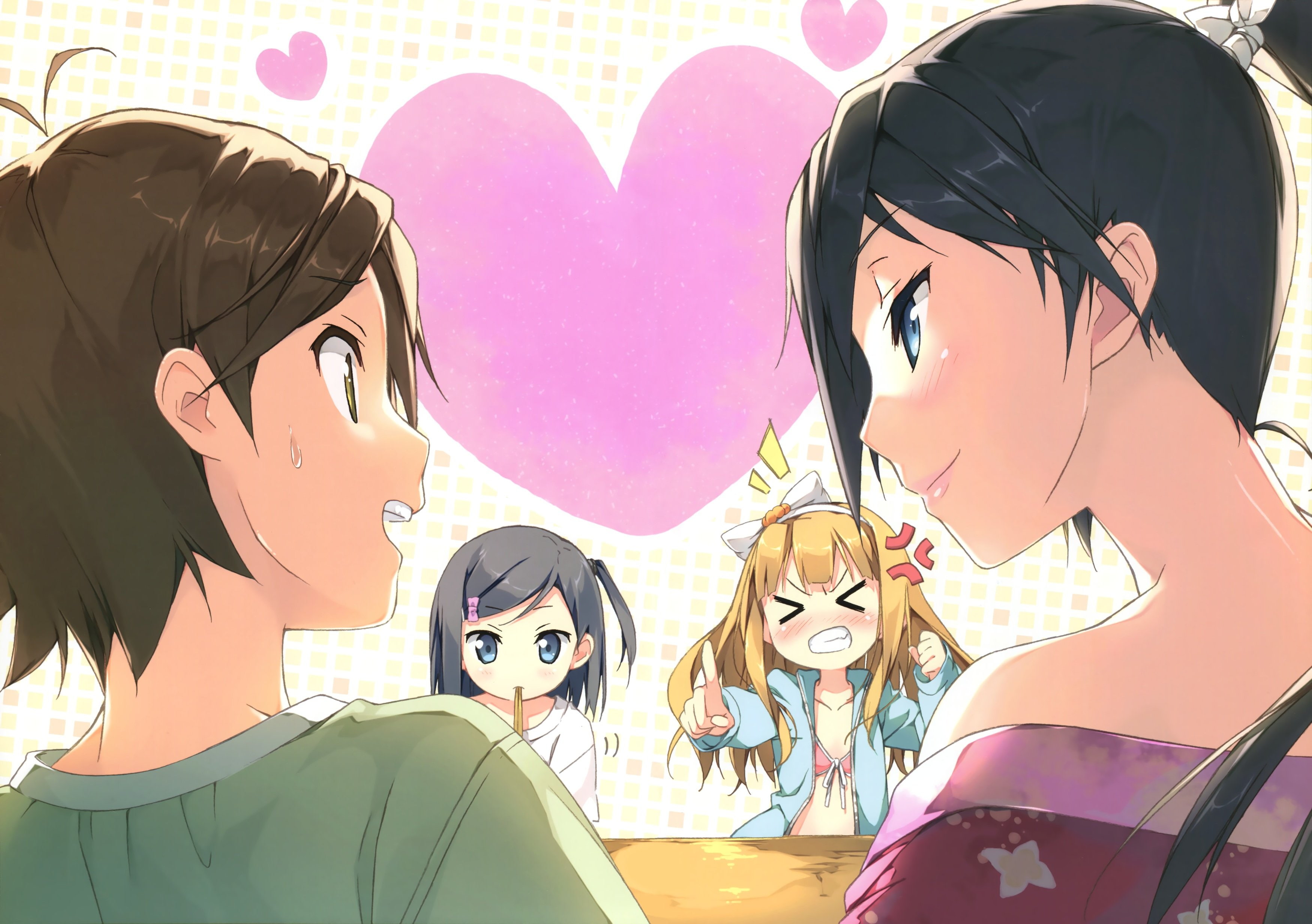 clothes, japanese, tsukiko, ponytail, azuki, tsutsukakushi, 2K, hair, azusa, blonde, kantoku, blush, HD Wallpaper