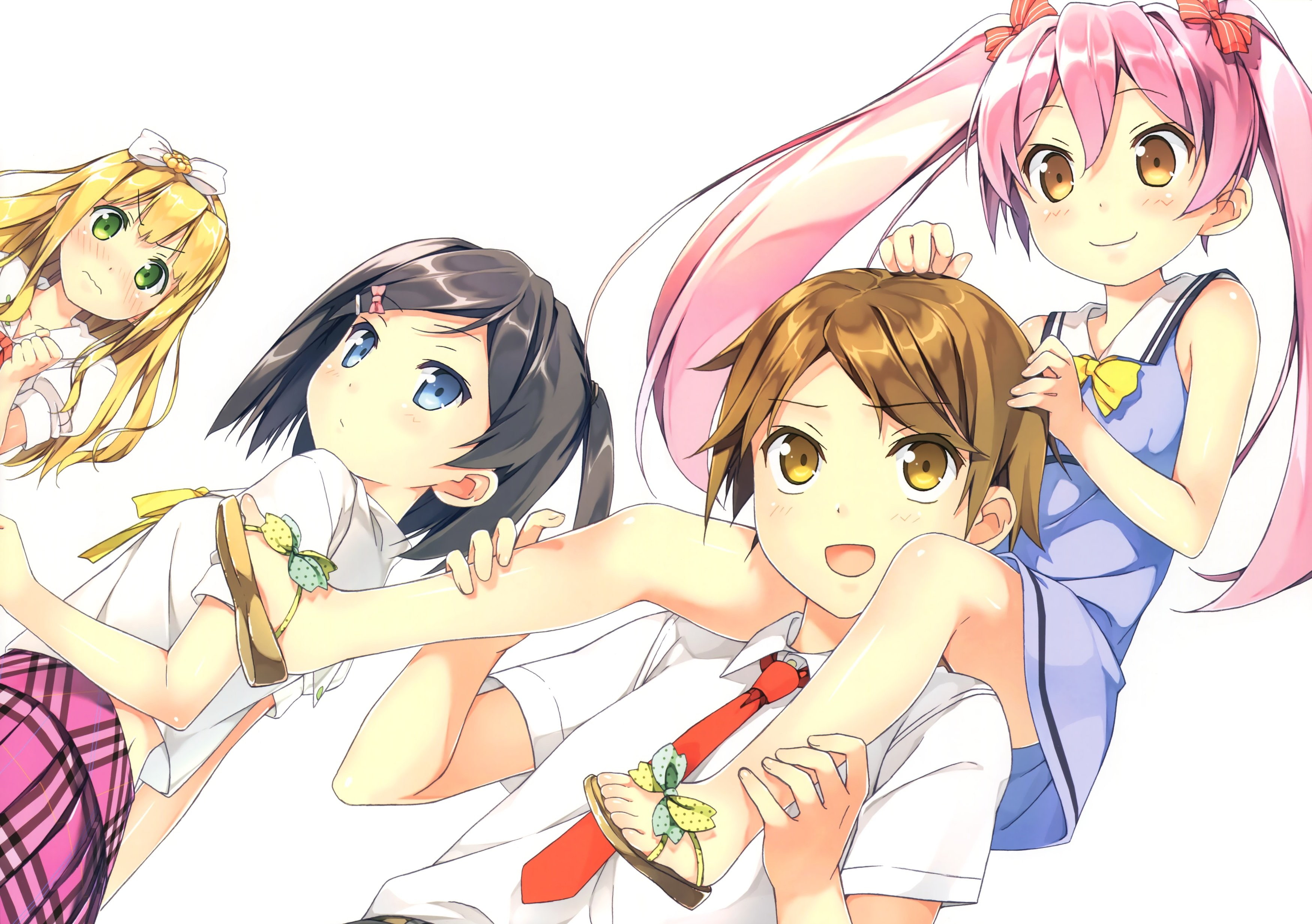 brown, black, 2K, blush, hair, azuki, azusa, HD Wallpaper