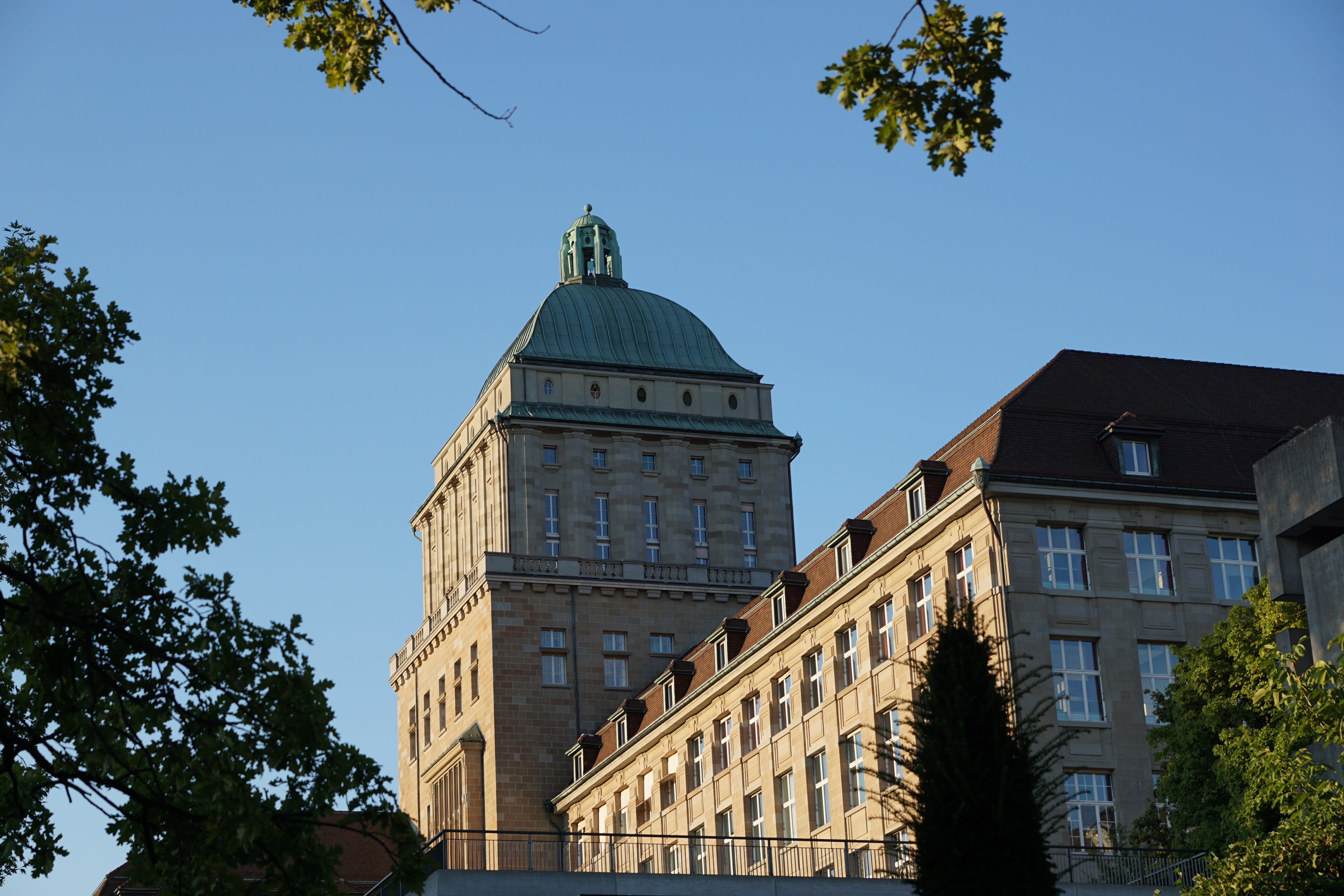 outdoors, history, tree, university, eth, zurich, building, building exterior, low angle view, sky, nature, city, government, travel destinations, clear sky, HD Wallpaper