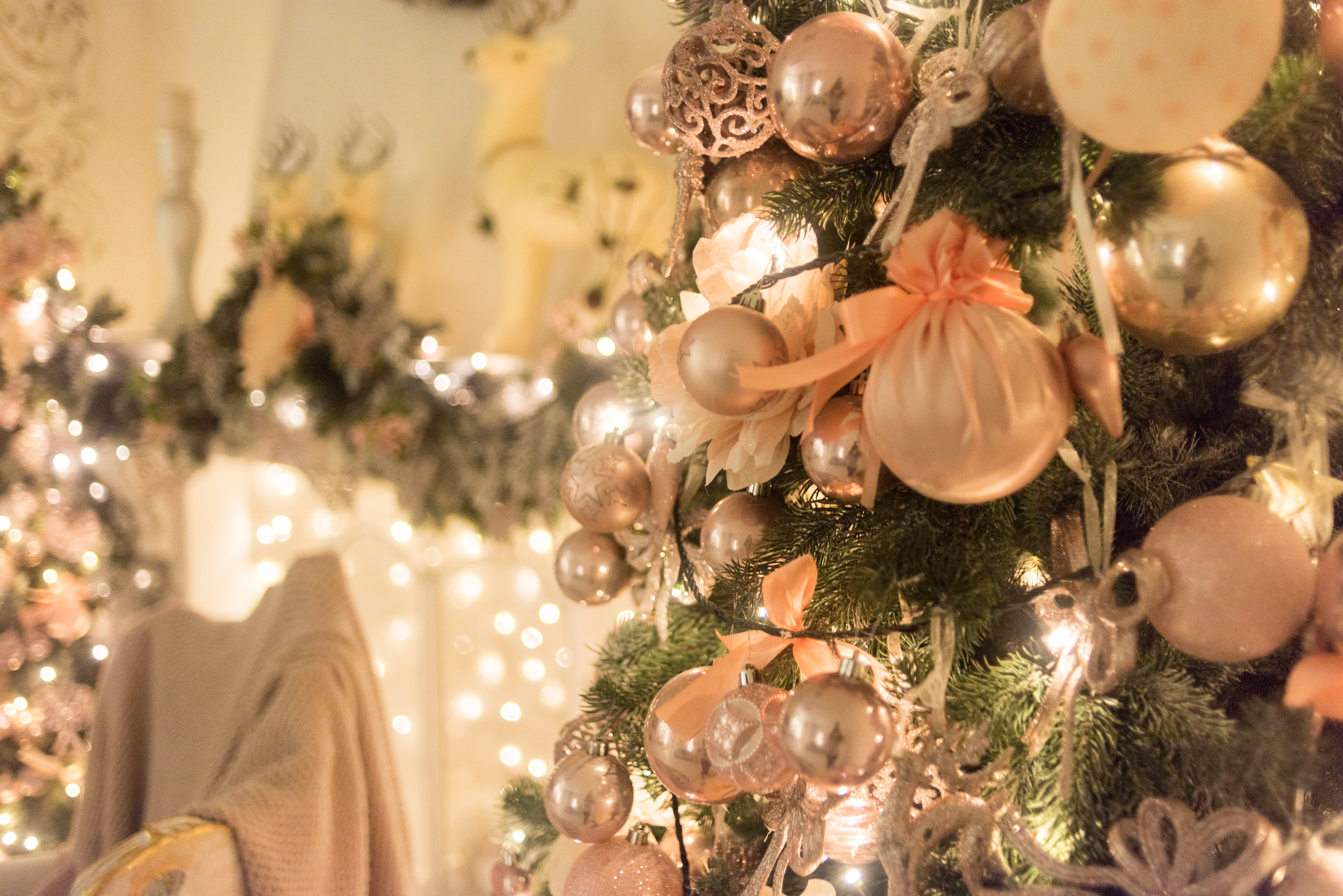 conifer, spruce, christmas lights, illuminated, food, lighting equipment, green, 5K, pine, glitter, person, celebration, close-up, christmas, lighting, HD Wallpaper