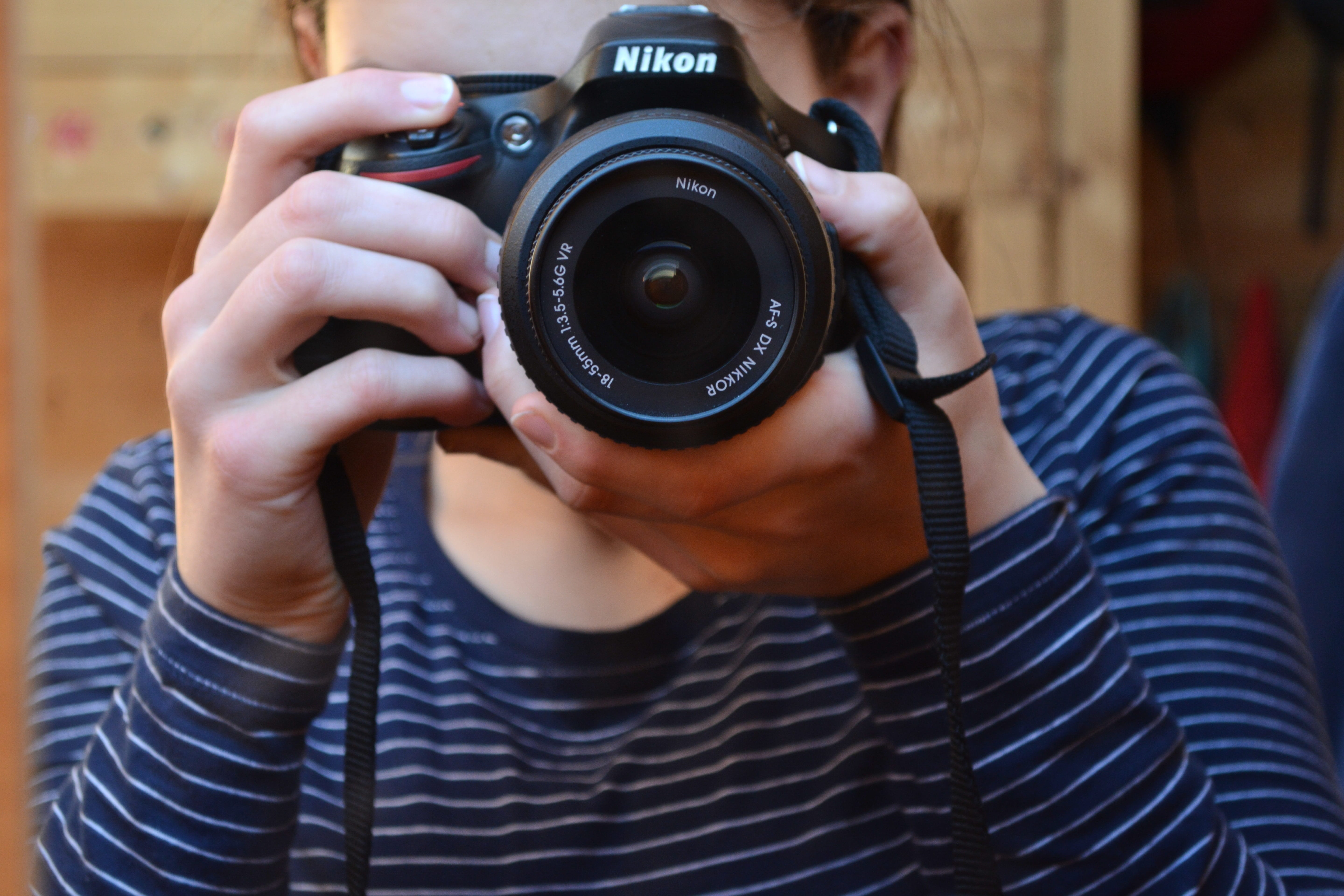 photograph, digital single-lens reflex camera, inside, holding, modern, art, photography themes, obscured face, technology, digital camera, indoors, house, HD Wallpaper