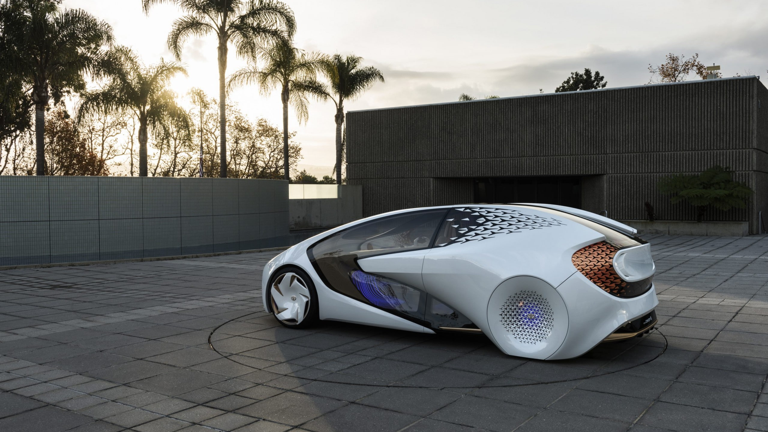 concept, pavement, gray, coupe, daytime, 2K, white, Toyota Concept-i, park, black, CES 2017, electric car, HD Wallpaper