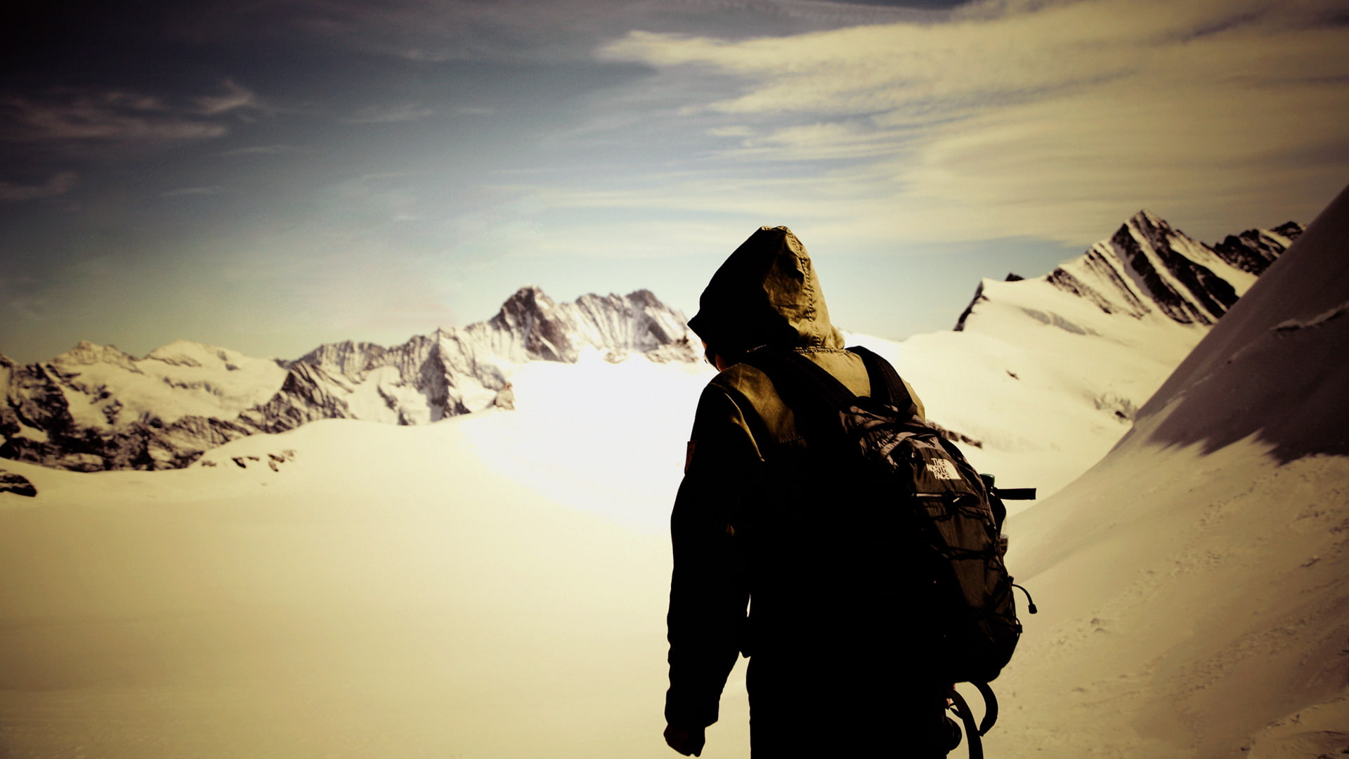 mountains, 1080P, snow, climbing, hd, nature, hiking, HD Wallpaper