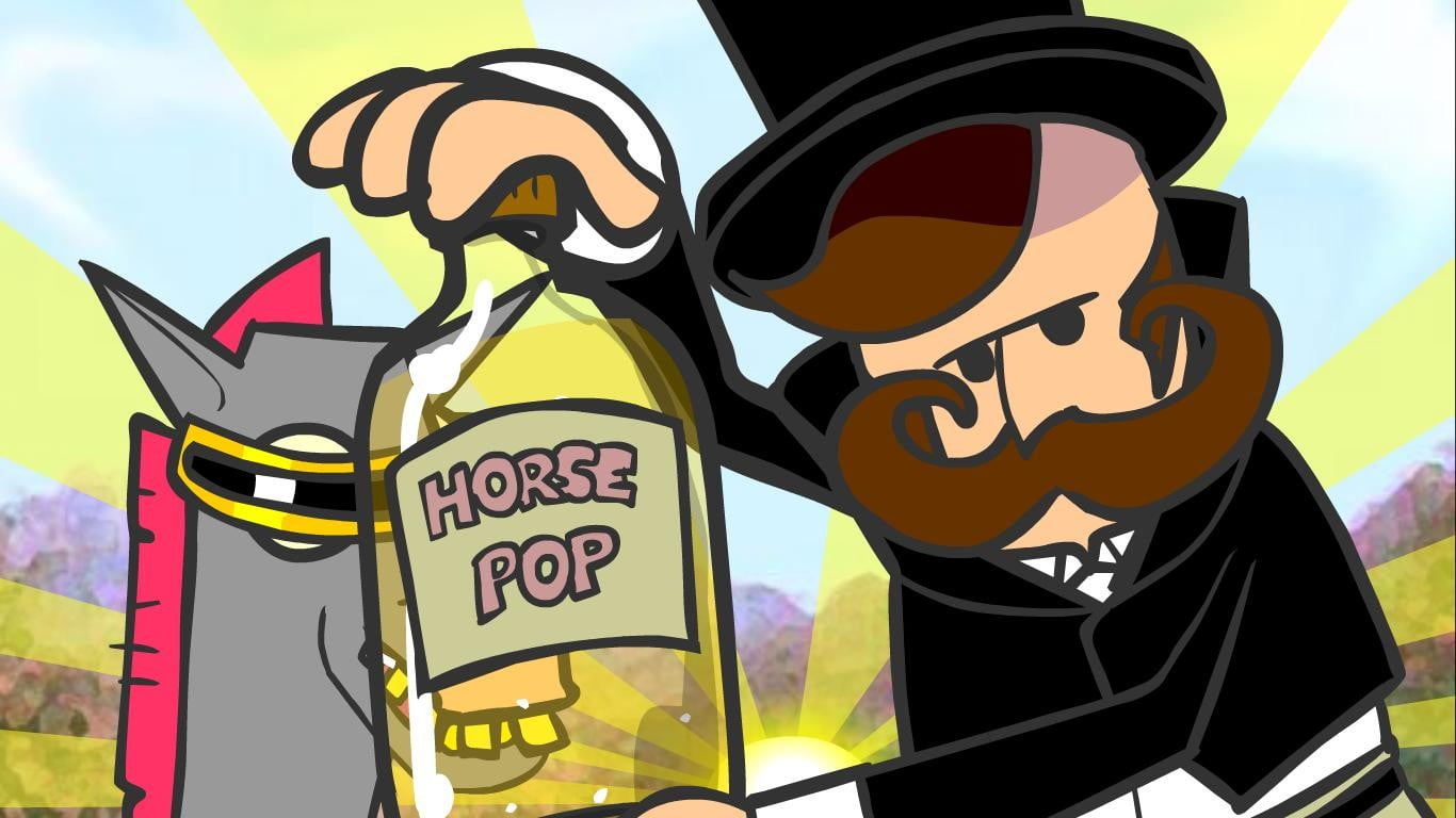 pop, bottle, low angle view, outdoors, male likeness, 720P, wine, communication, cartoon, illustration, sign, art and craft, horse, creativity, human representation, HD Wallpaper