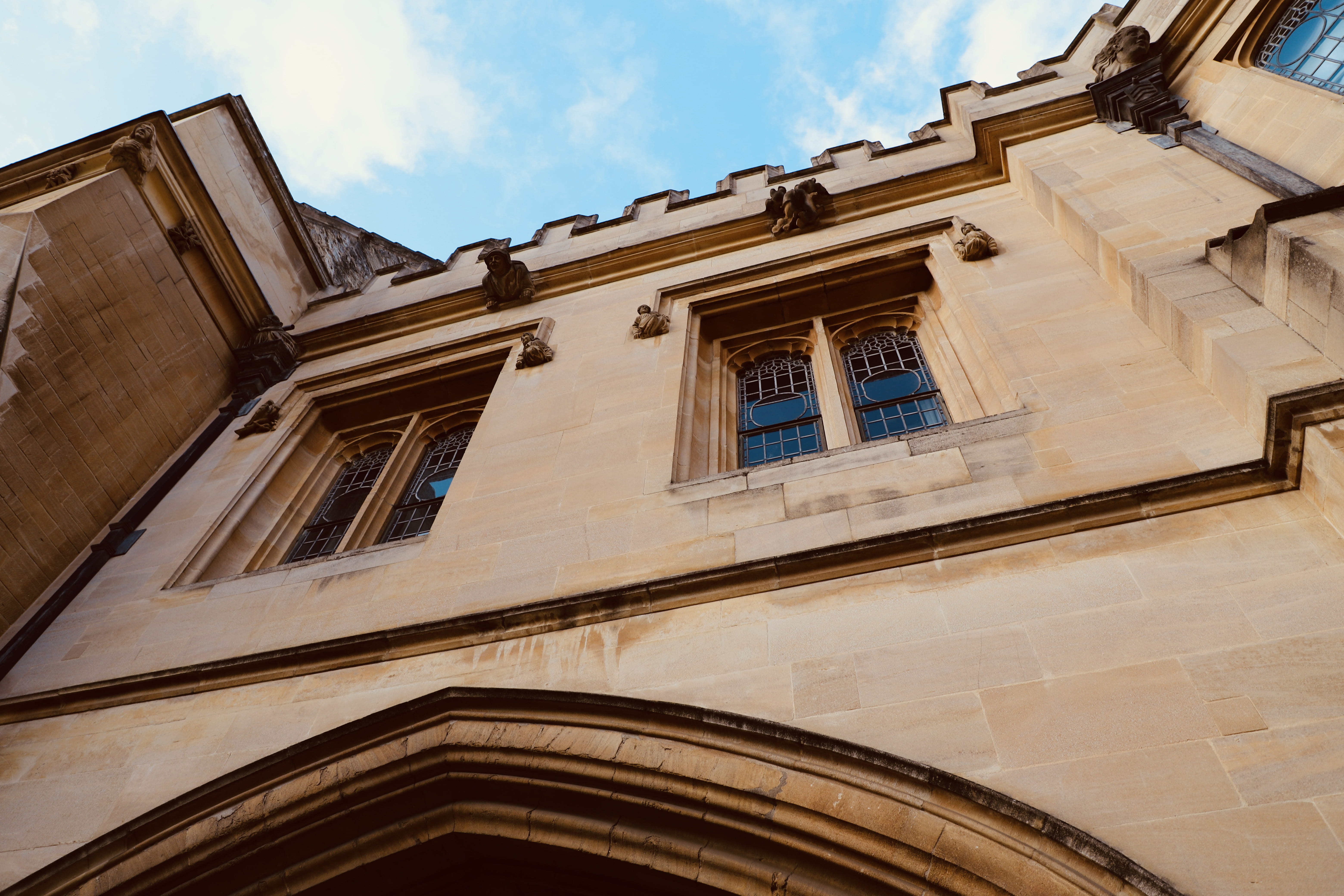 university, old, outdoors, wall, travel destinations, city, stone, cloud - sky, merton college, built structure, 5K, no people, window, the past, architecture, HD Wallpaper