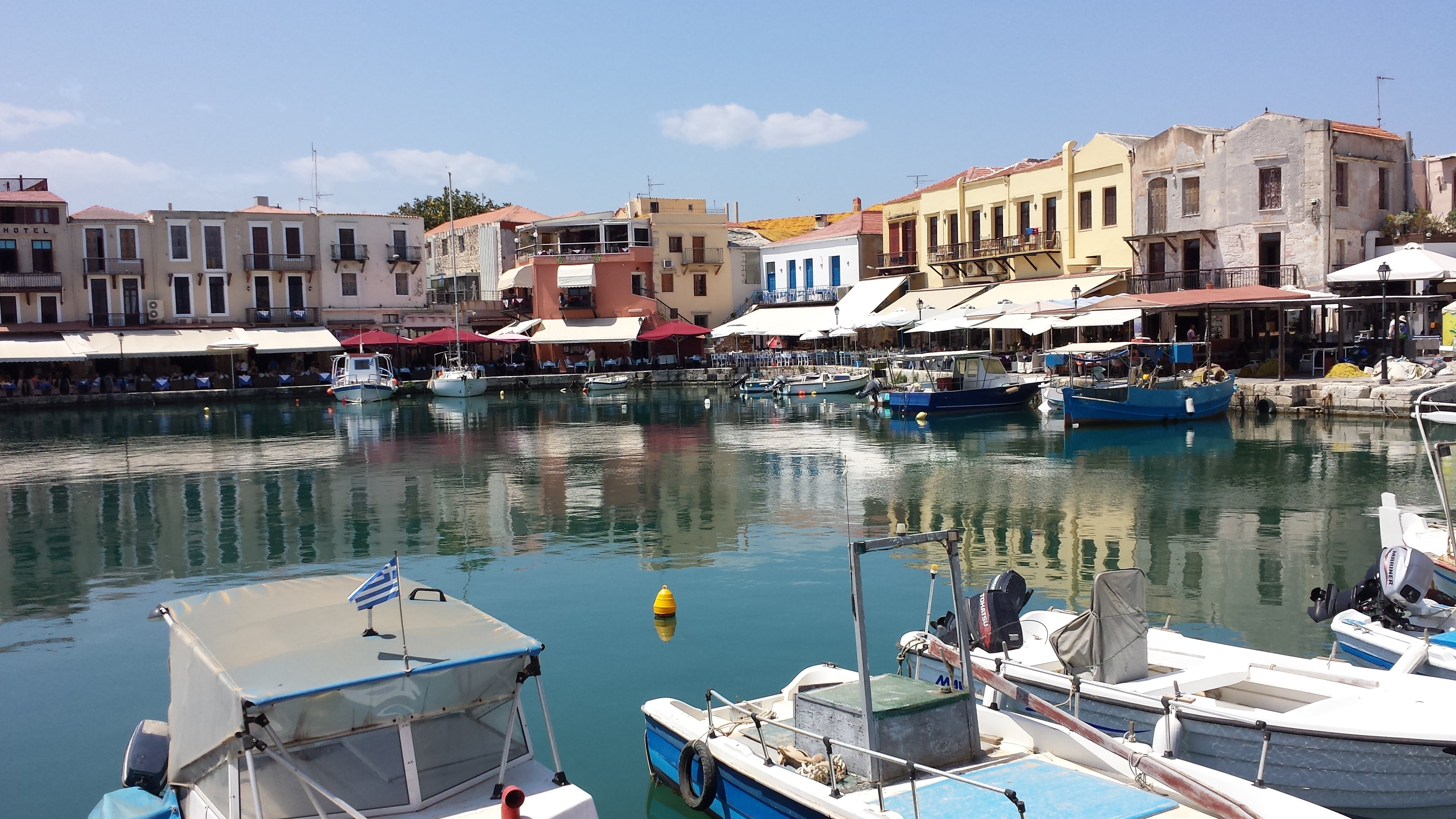 4K, built structure, building exterior, nature, rethymno, water, beside, harbor, sea, buildings, transportation, no people, mode of transportation, city, HD Wallpaper