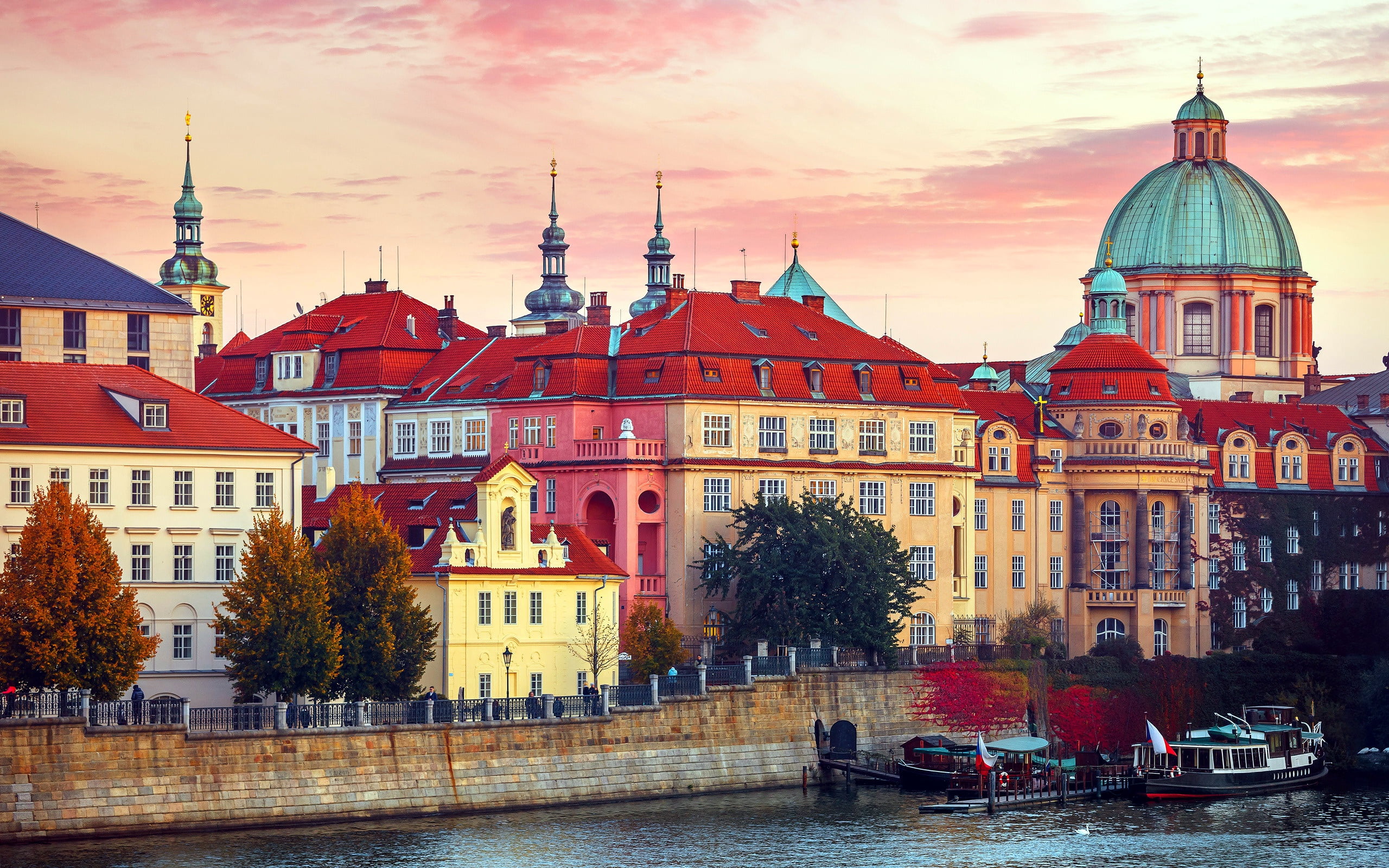 nature, built structure, travel, cloud - sky, building, architecture, outdoors, 2K, Czech Republic, travel destinations, religion, water, place of worship, HD Wallpaper
