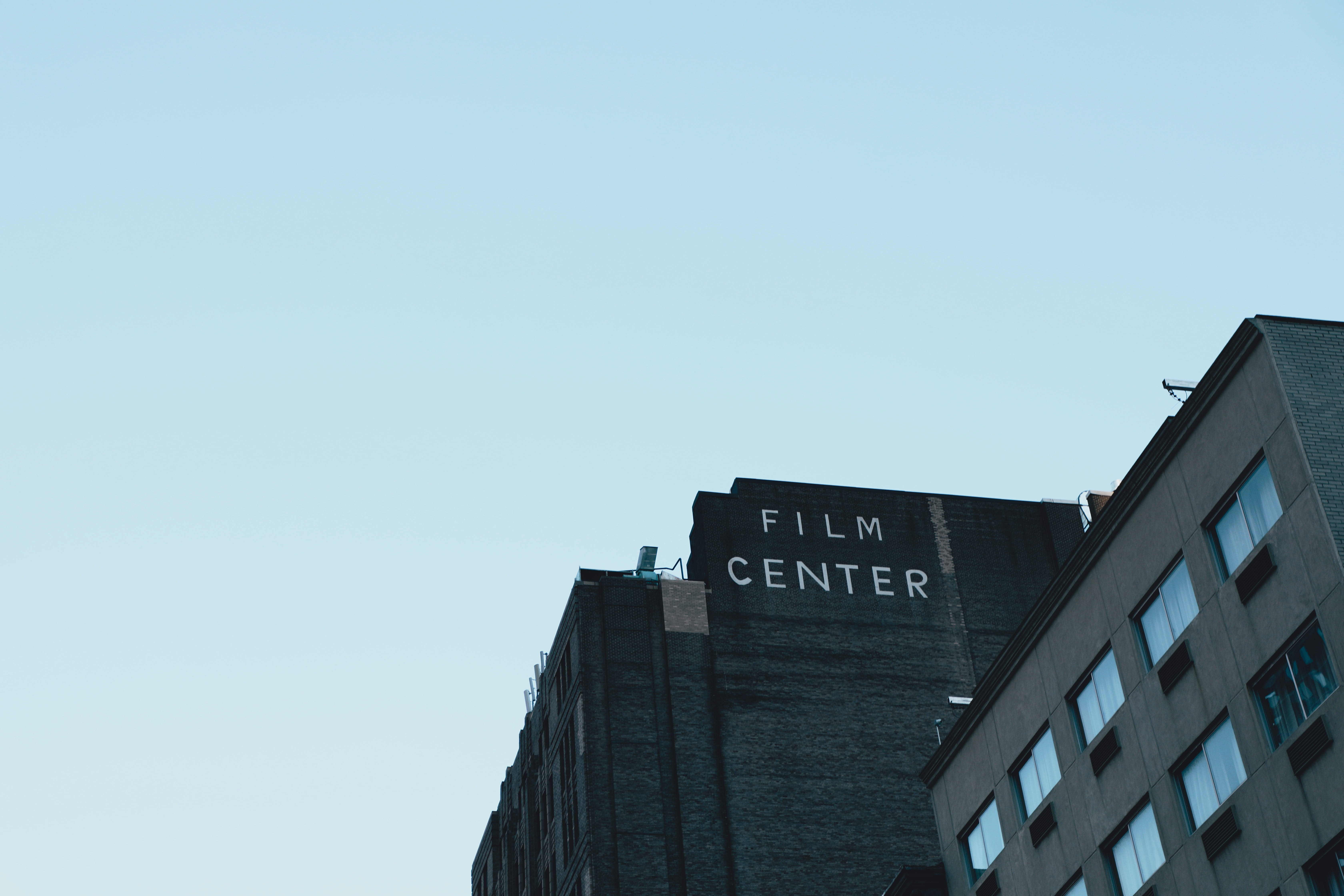 office building exterior, clear sky, copy space, typography, sunlight, day, blue sky, no people, building, worm, city, blue, center, communication, sky, HD Wallpaper