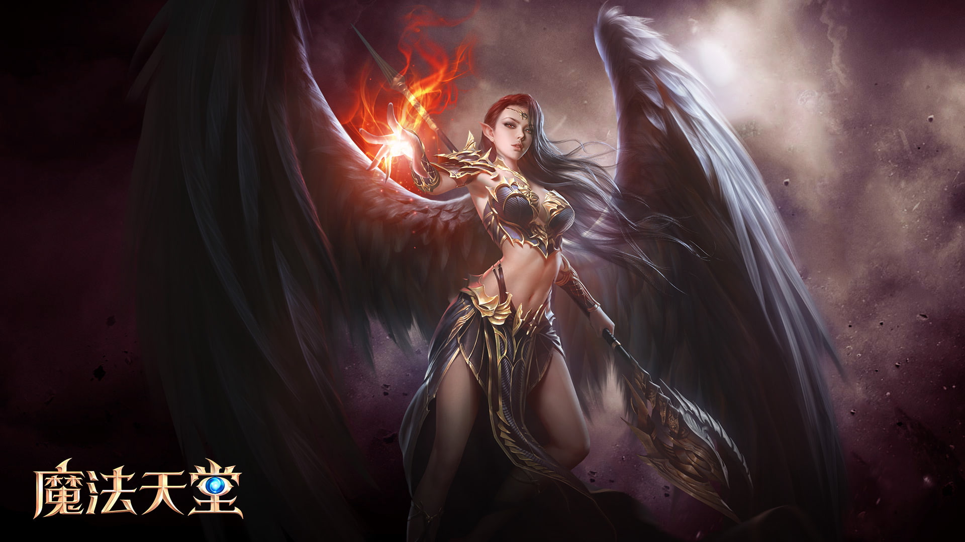 characters, widescreen, night, hd, goddess, umenost, windowsx, digital, desktop, 1080P, HD Wallpaper