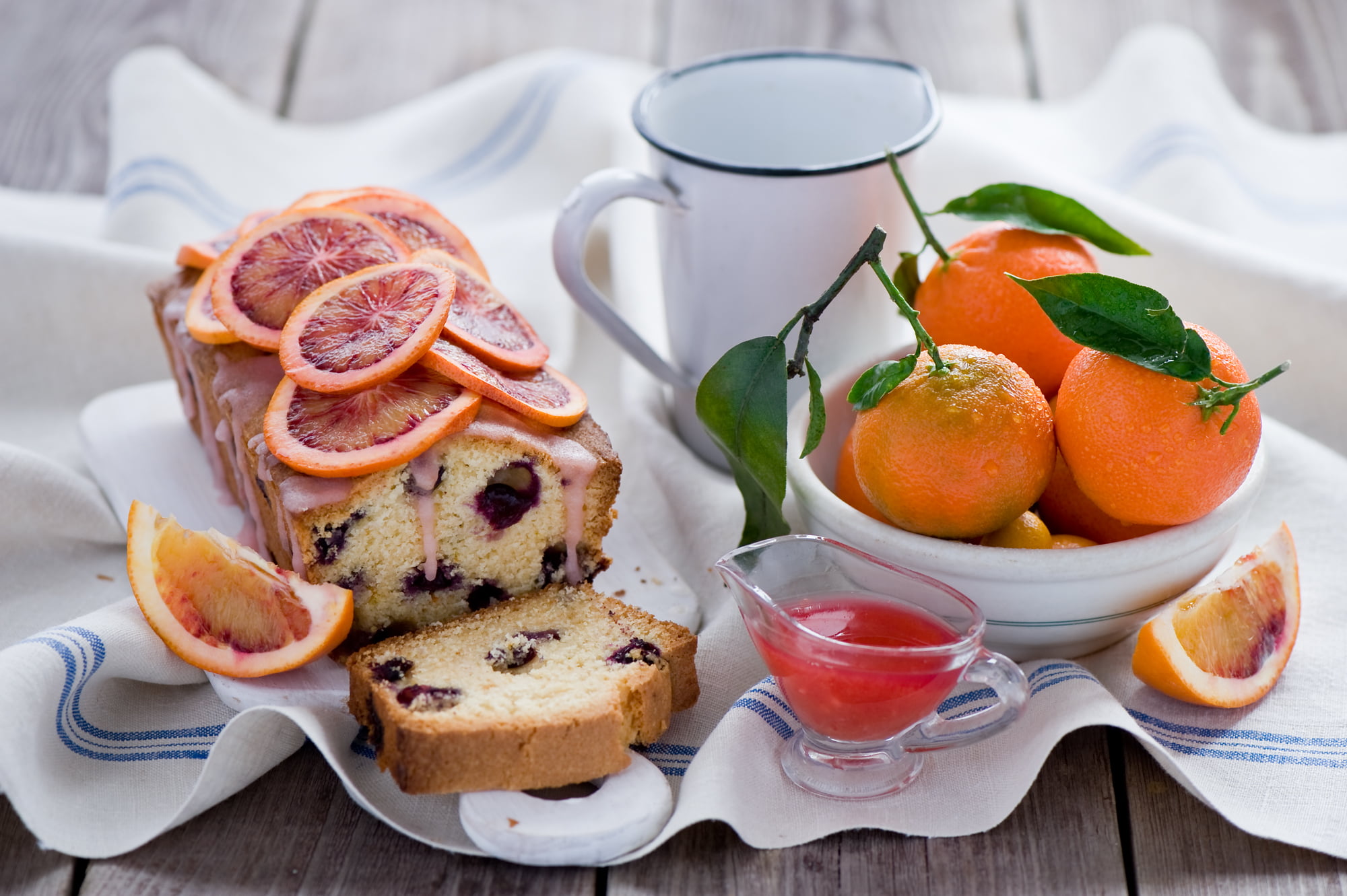 mug, indoors, orange, citrus, fruit, high angle view, healthy eating, 1080P, still life, dessert, baked, ready-to-eat, wellbeing, food, plate, food and drink, HD Wallpaper