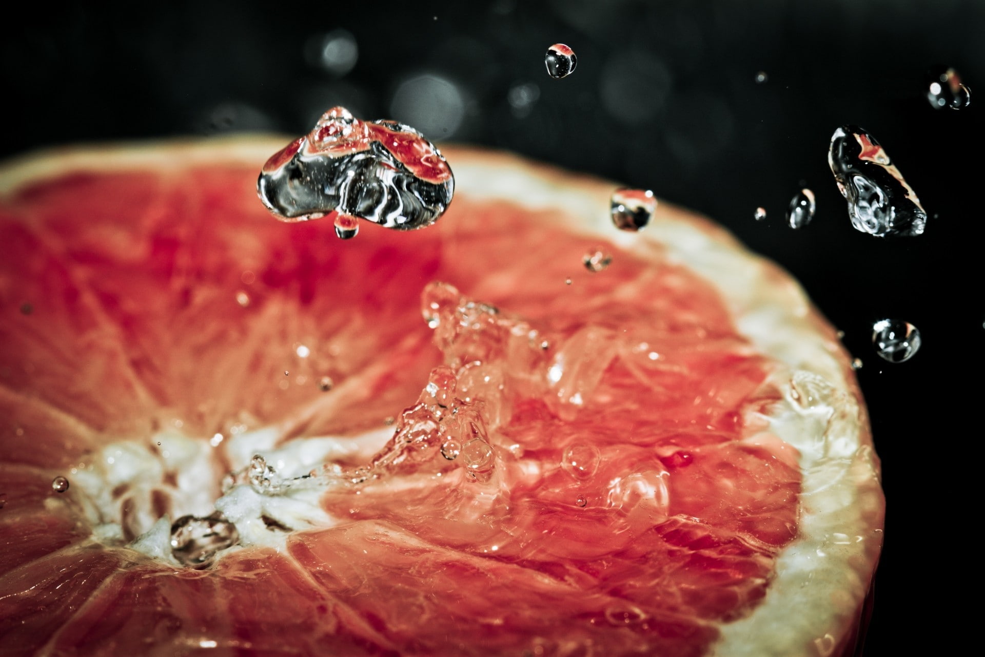 grapefruits, 1080P, water drops, macro, HD Wallpaper