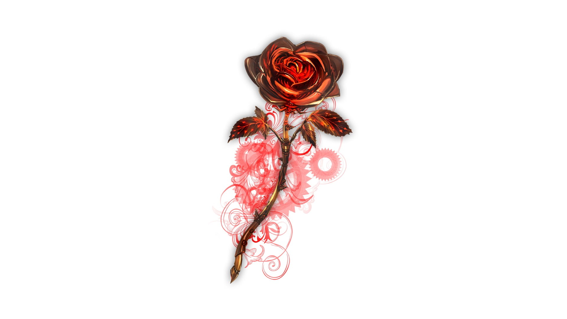 freshness, painting, single object, rose - flower, steampunk, rose, flower head, indoors, directly above, close-up, no people, flower, cut out, plant, nature, HD Wallpaper