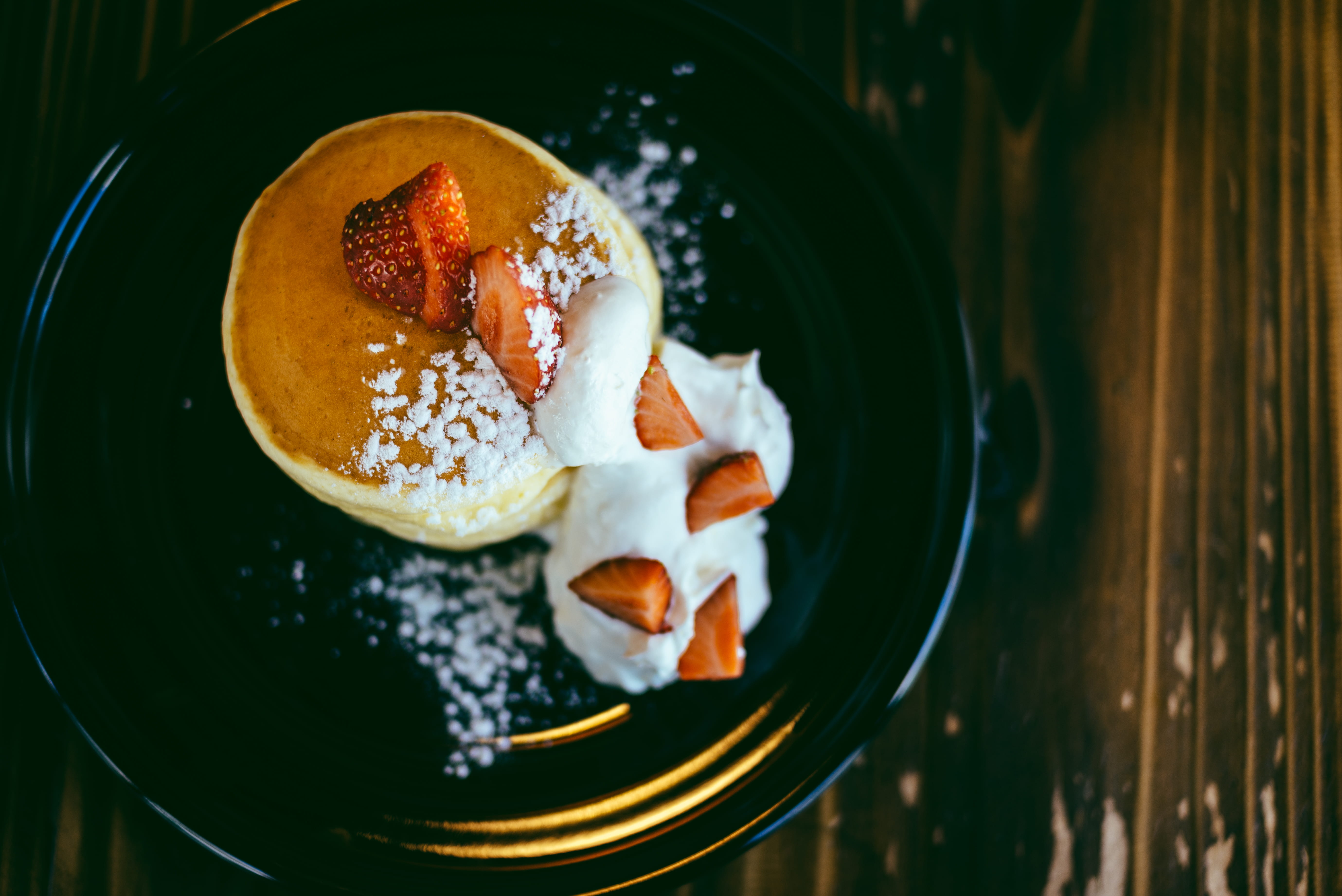 bowl, kitchen utensil, dine, red, cream, strawberry, wellbeing, round, white, 5K, creme, toppings, eat, dessert, table, high angle view, spoon, HD Wallpaper