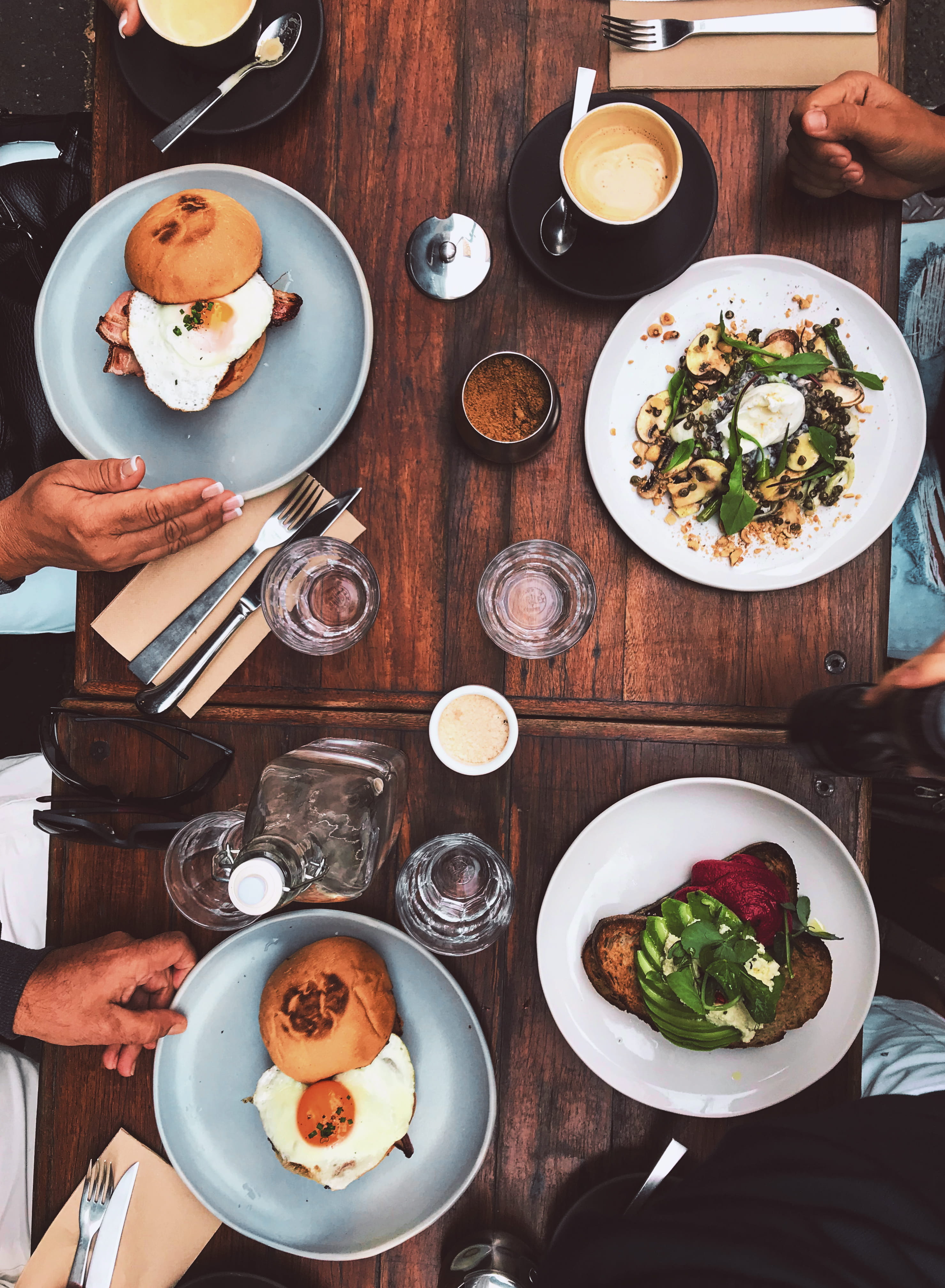 snack, cafe, healthy Eating, australia, human Hand, food, bun, females, plate, eating, round, dark, white, dining, egg, two, lifestyles, latte, holding, Phone HD Wallpaper