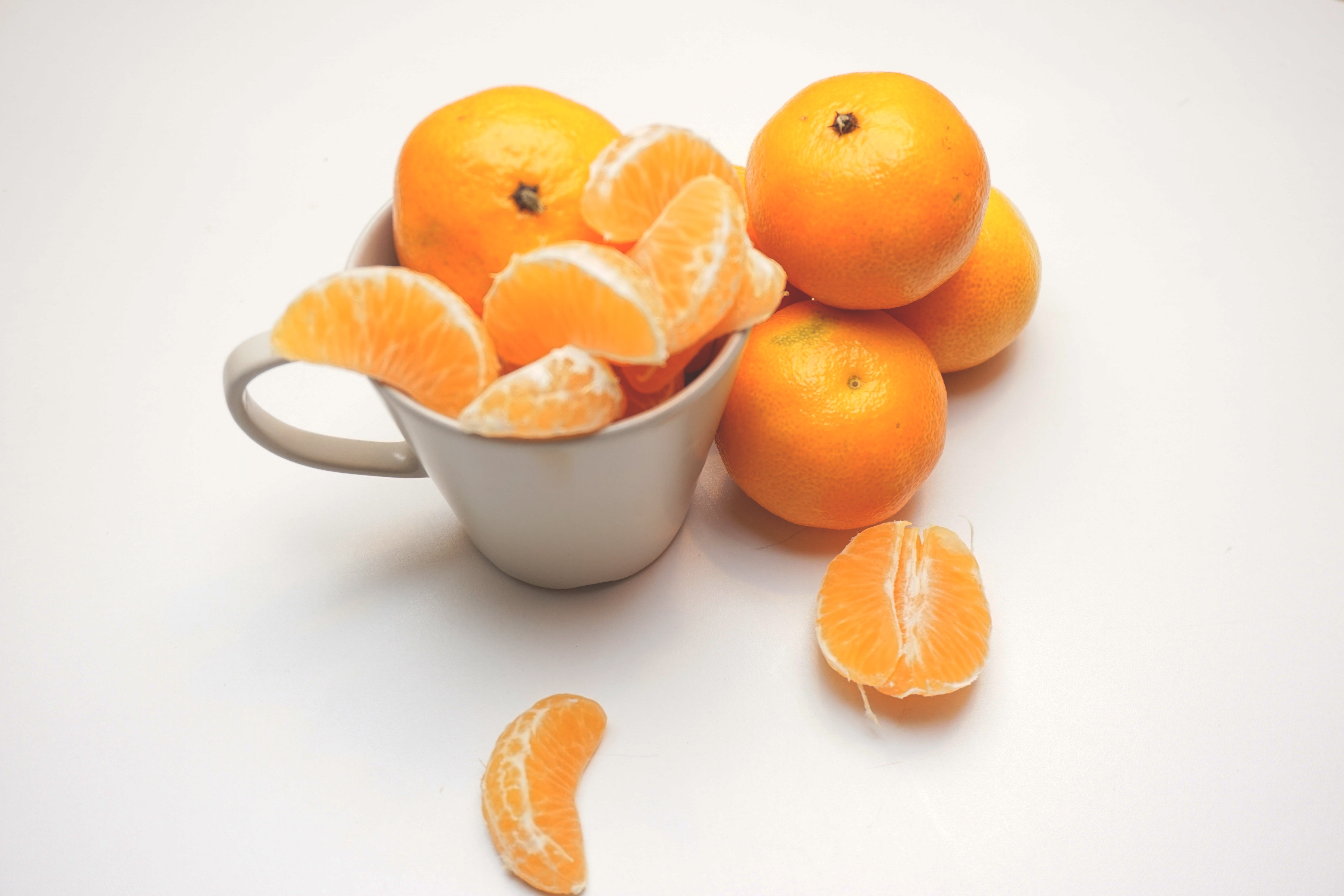 orange, oranges, clementines, snack, white background, antioxidant, no people, group of objects, apricot, orange color, healthy eating, fruit, orange - fruit, HD Wallpaper
