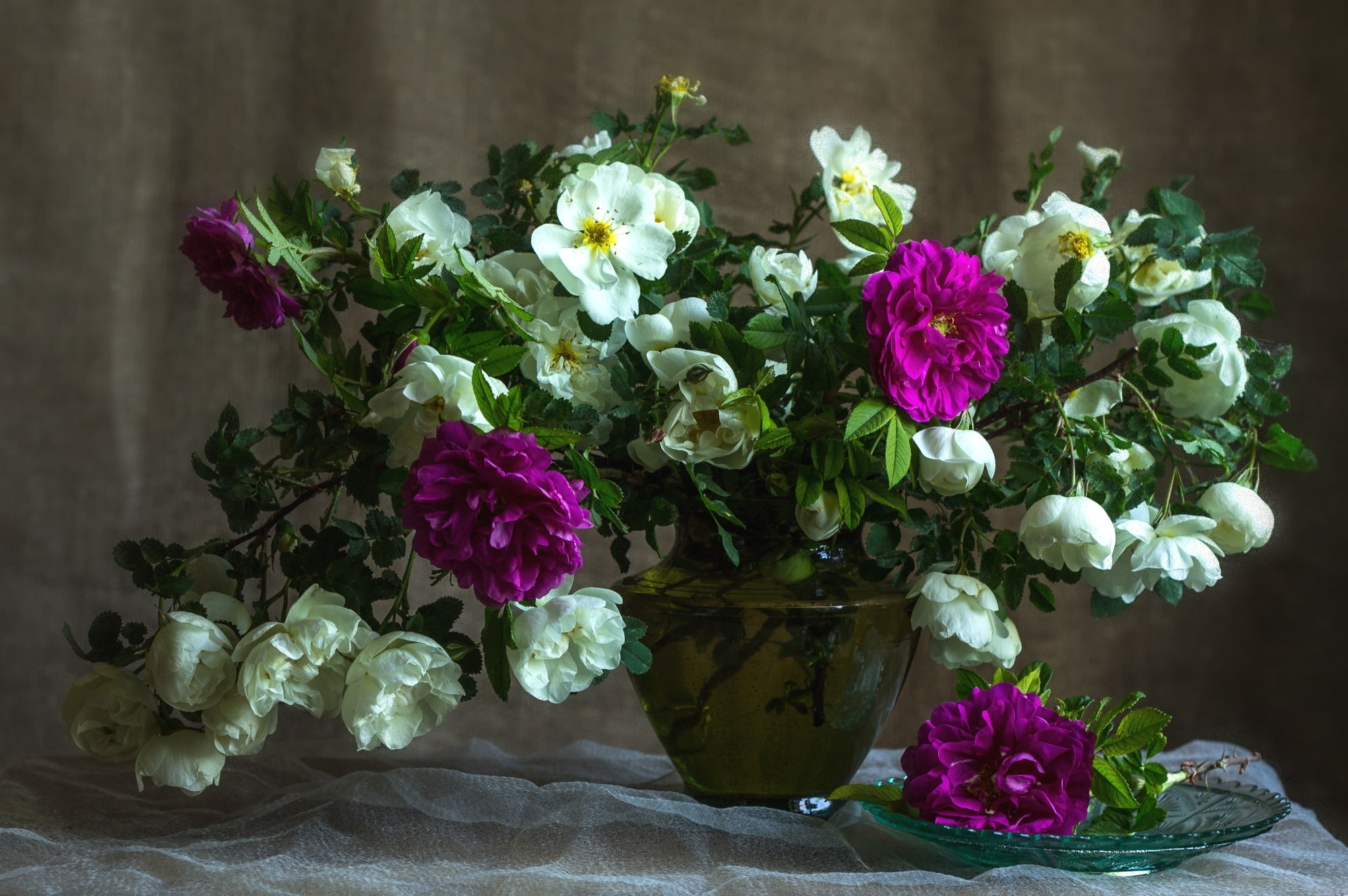 1080P, briar, bouquet, roses, HD Wallpaper