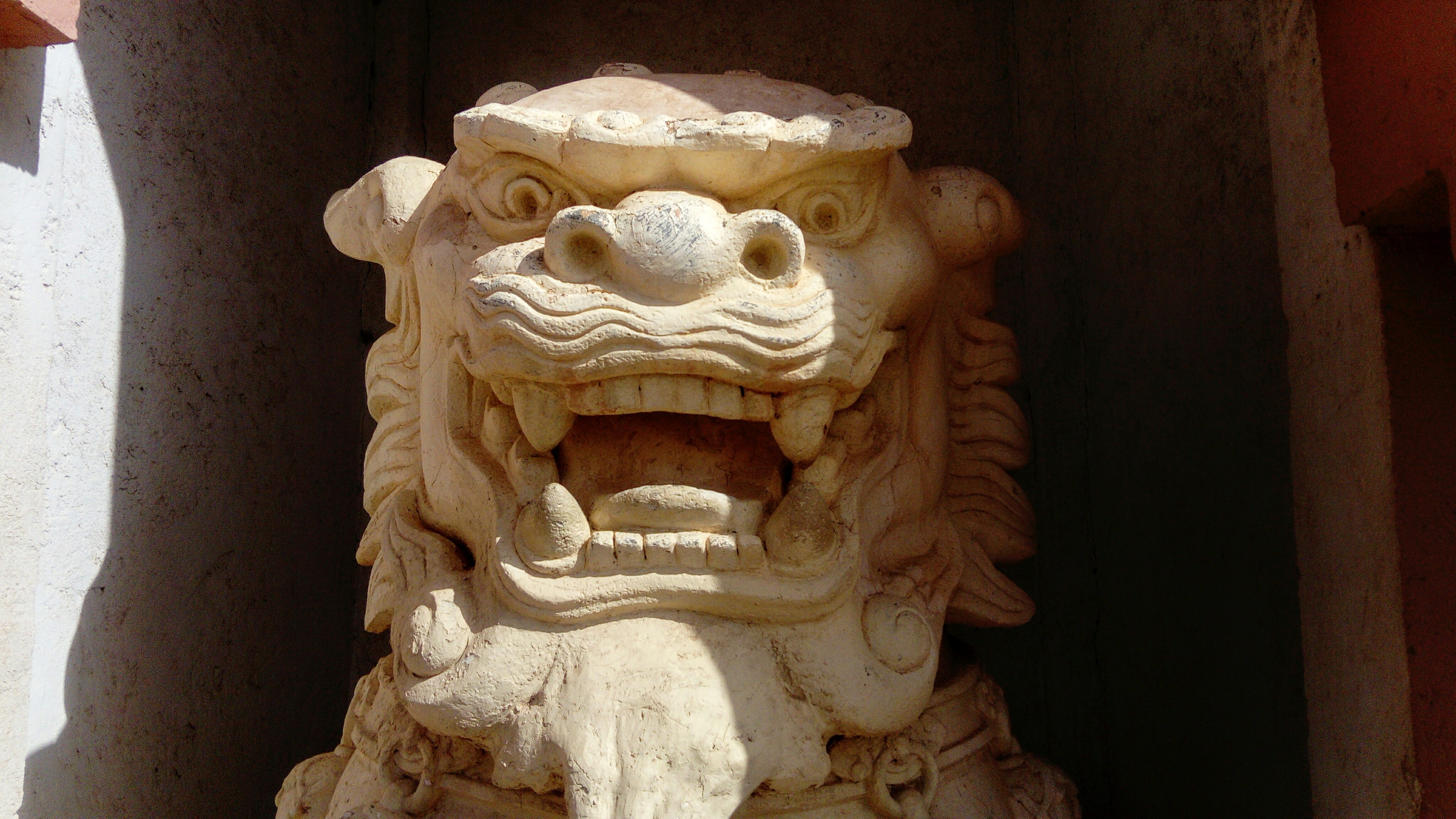 solid, statue, sculpture, close-up, spirituality, place of worship, 4K, asian dragon, architecture, art and craft, built structure, stone material, day, HD Wallpaper