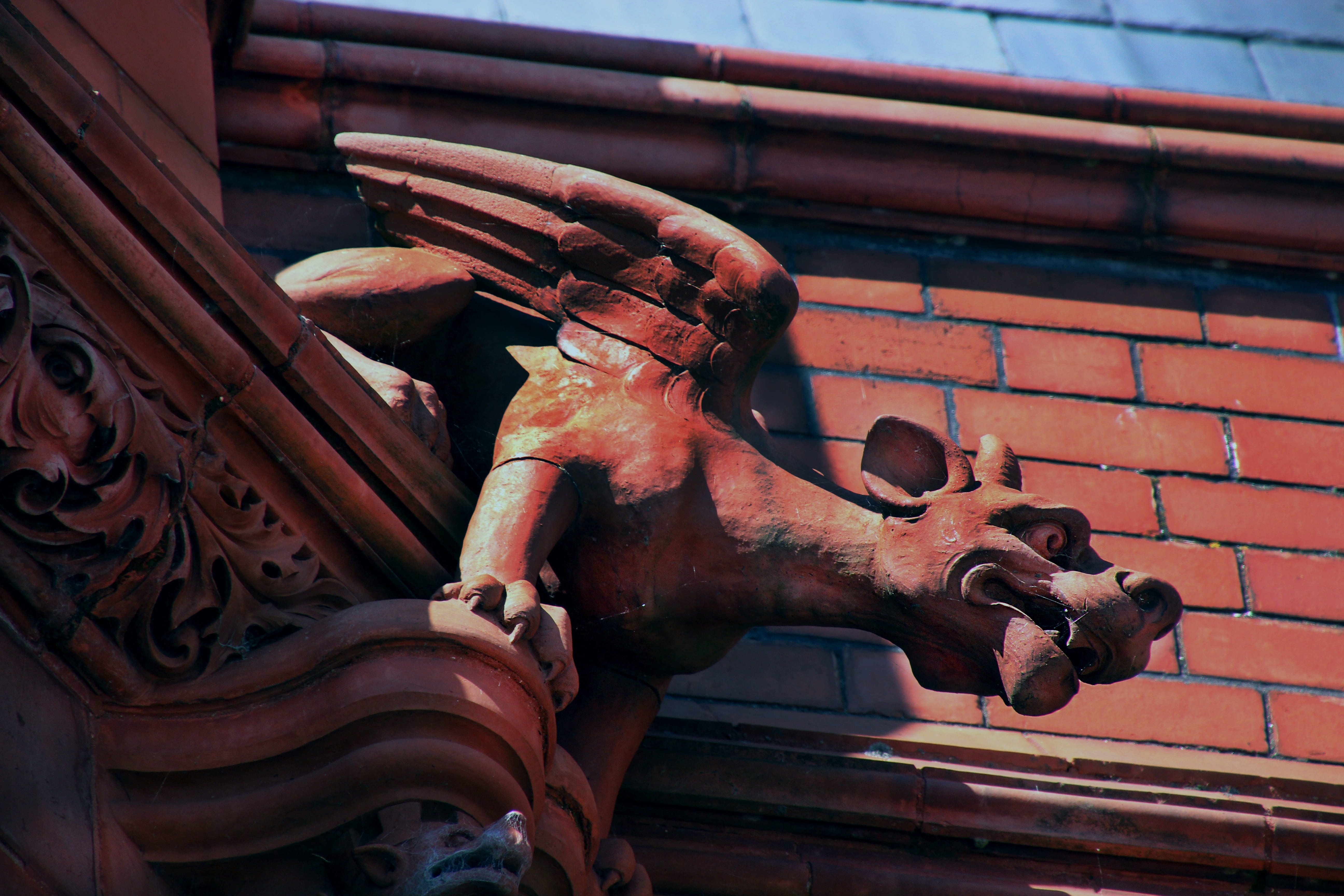exterior, culture, place, gargoyle, sculpture, architecture, 5K, rusty, medieval, day, gothic, monster, famous, close-up, statue, monument, creativity, HD Wallpaper