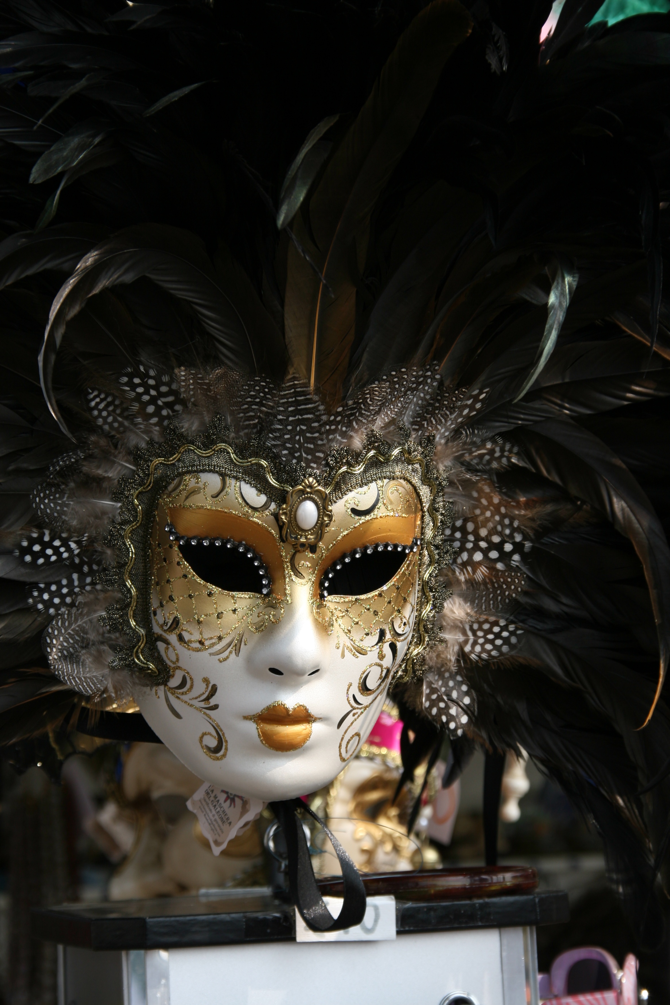 2K, art and craft, close-up, disguise, human representation, face, carnival, mouth open, craft, white, representation, mask - disguise, festival, venice, Phone HD Wallpaper