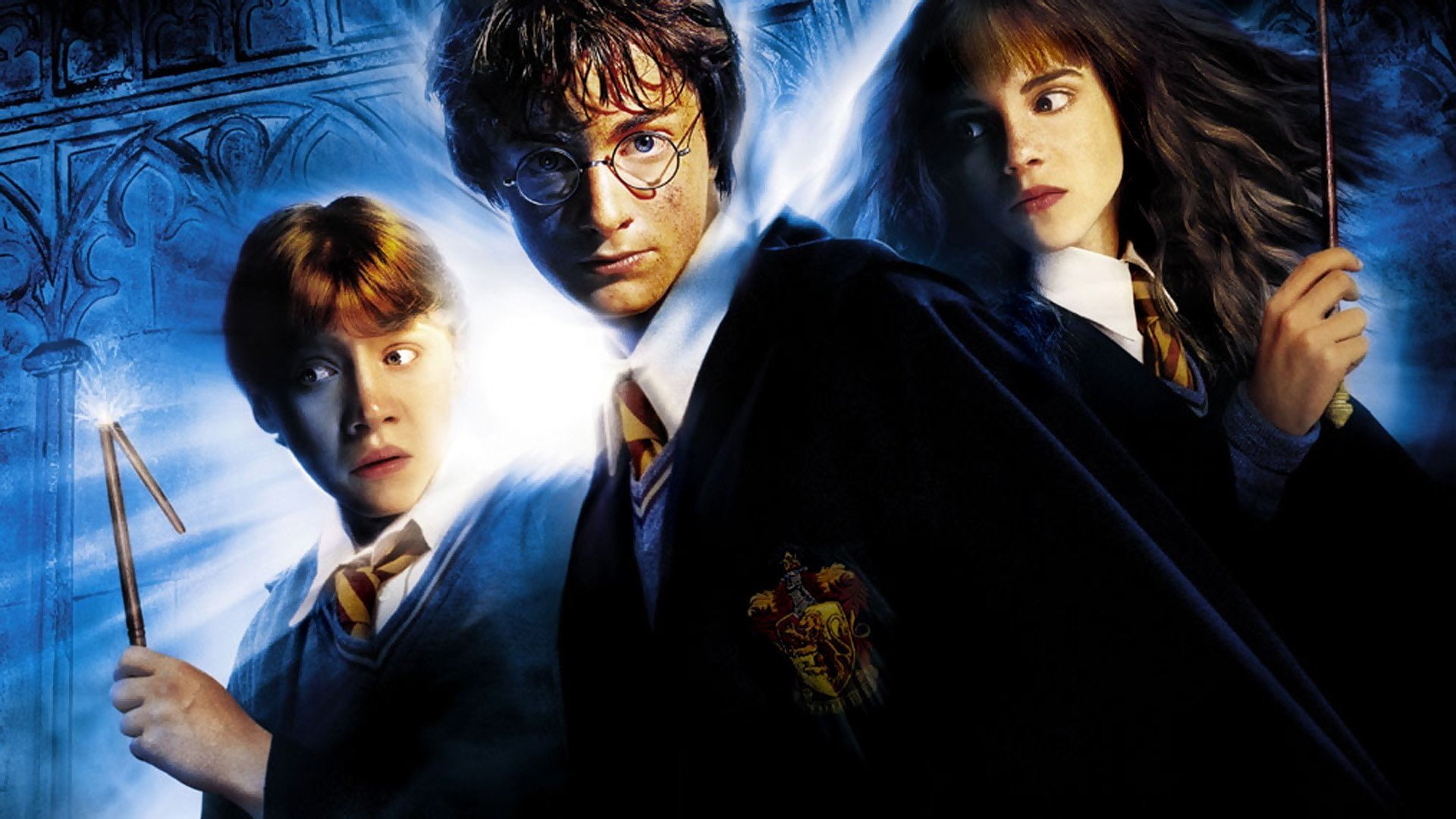 looking at camera, 1080P, young adult, standing, serious, contemplation, togetherness, looking, portrait, indoors, Harry Potter, males, Harry Potter and the Chamber of Secrets, HD Wallpaper