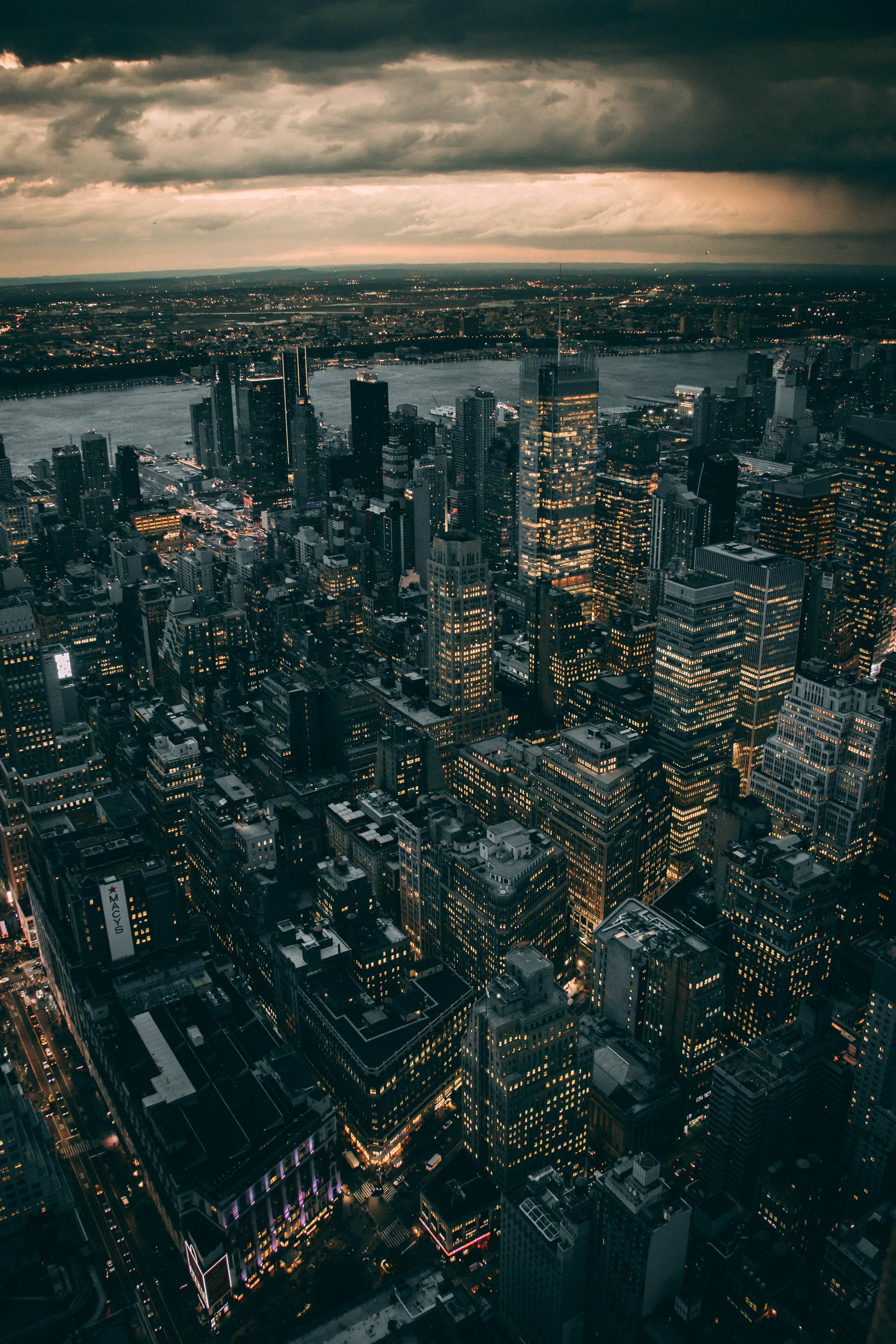 download, urban, cloud - sky, building, building exterior, aerial, outdoors, new york, 5K, high angle view, america, large, nature, buildings, new york city, Phone HD Wallpaper