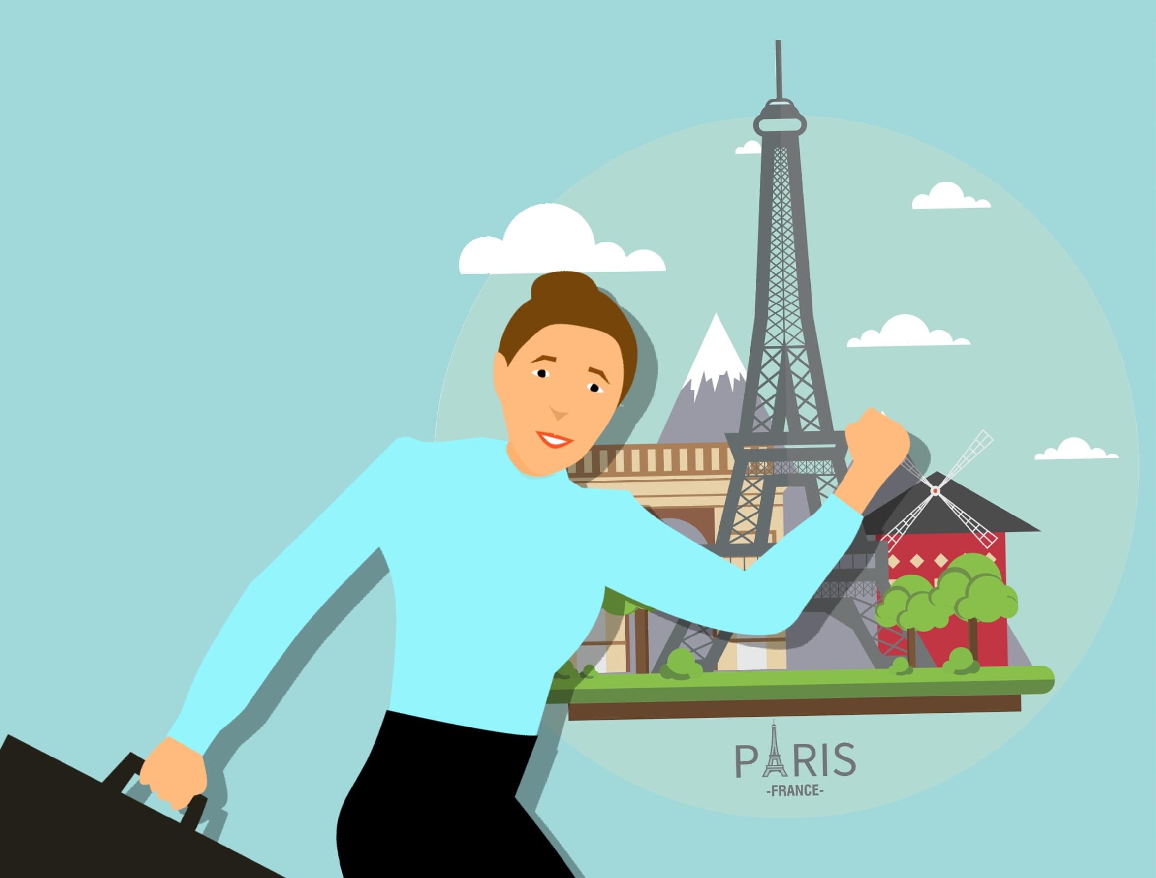 colored background, occupation, communication, airport, business, vintage paris, paris, world, business person, nature, smiling, business women, 1080P, HD Wallpaper