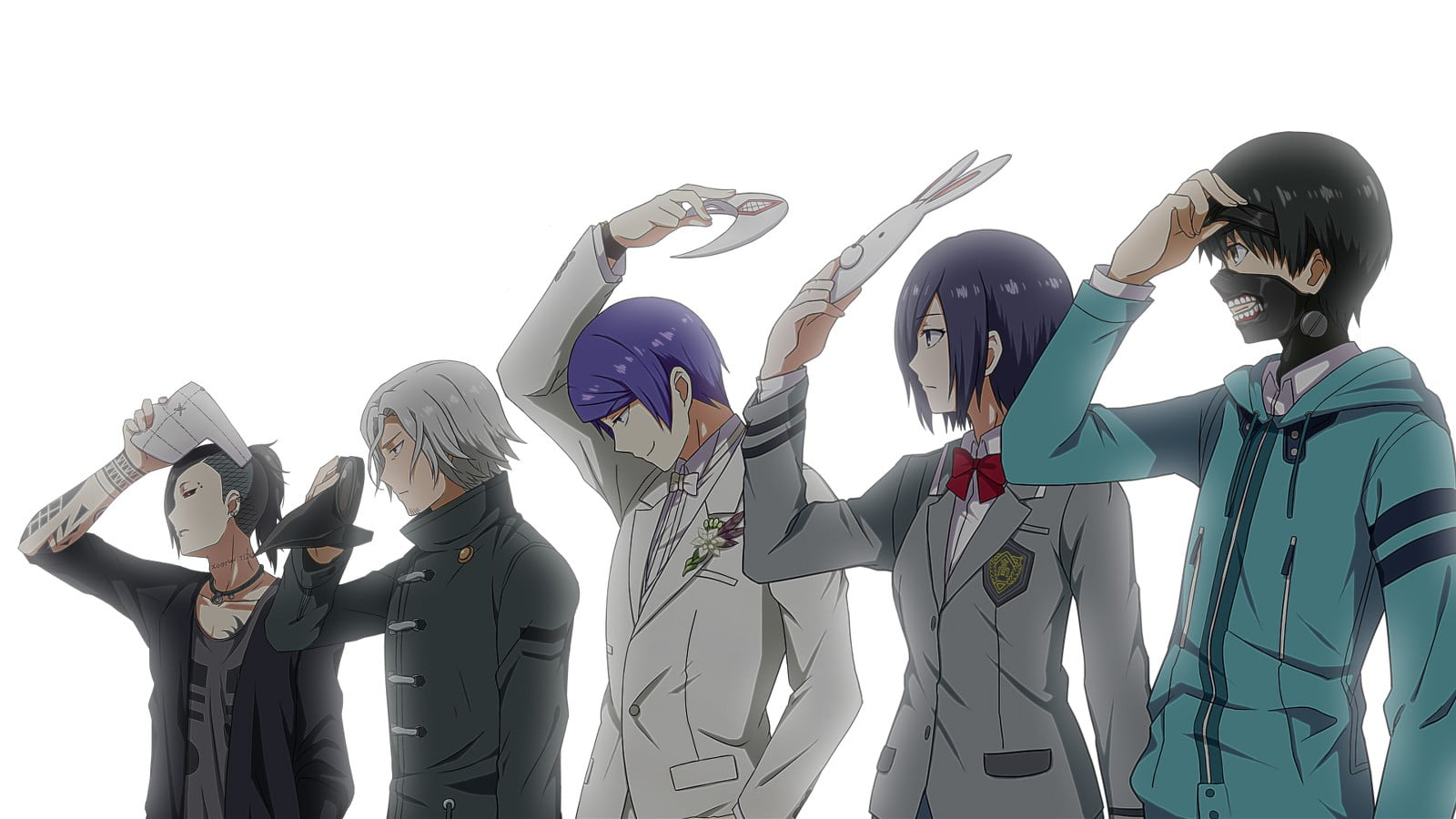 low angle view, cut out, occupation, nature, day, Kaneki Ken, Tokyo Ghoul, Uta (Tokyo Ghoul), protection, people, representation, clear sky, HD Wallpaper