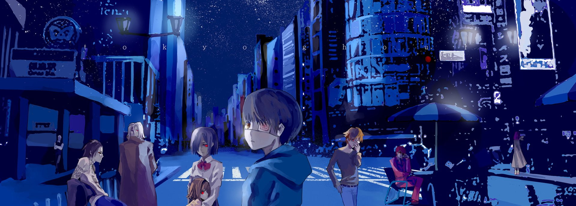 1080P, Shū Tsukiyama, Renji Yomo, Ken Kaneki, Rize Kamishiro, Tokyo Ghoul, Anime, Hinami Fueguchi, Uta (Tokyo Ghoul), Nishiki Nishio, Touka Kirishima, HD Wallpaper