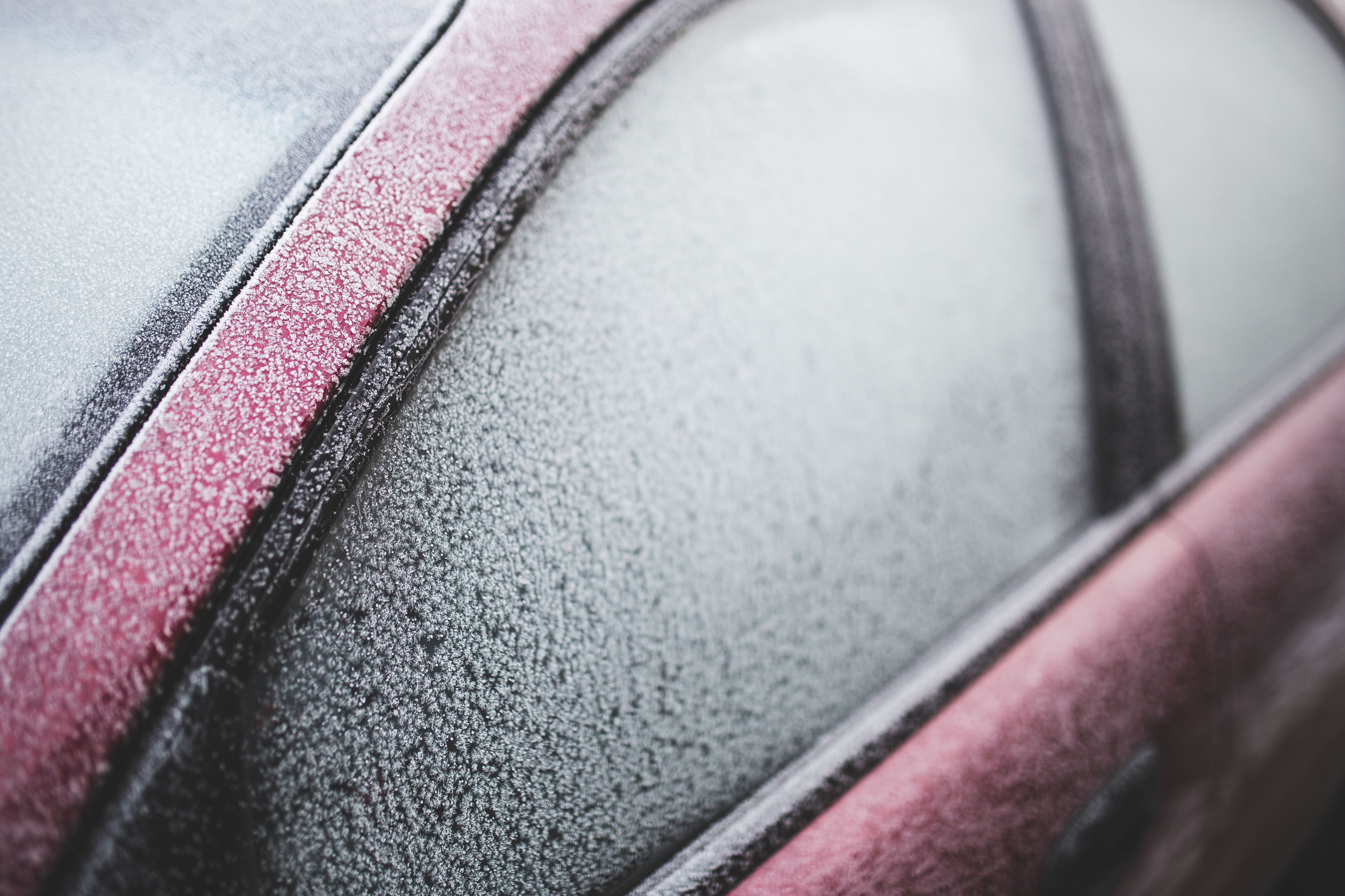 ice, car, leather, no people, transportation, close-up, cold, multi colored, land Vehicle, red, day, Frost, full frame, selective focus, pink color, indoors, HD Wallpaper
