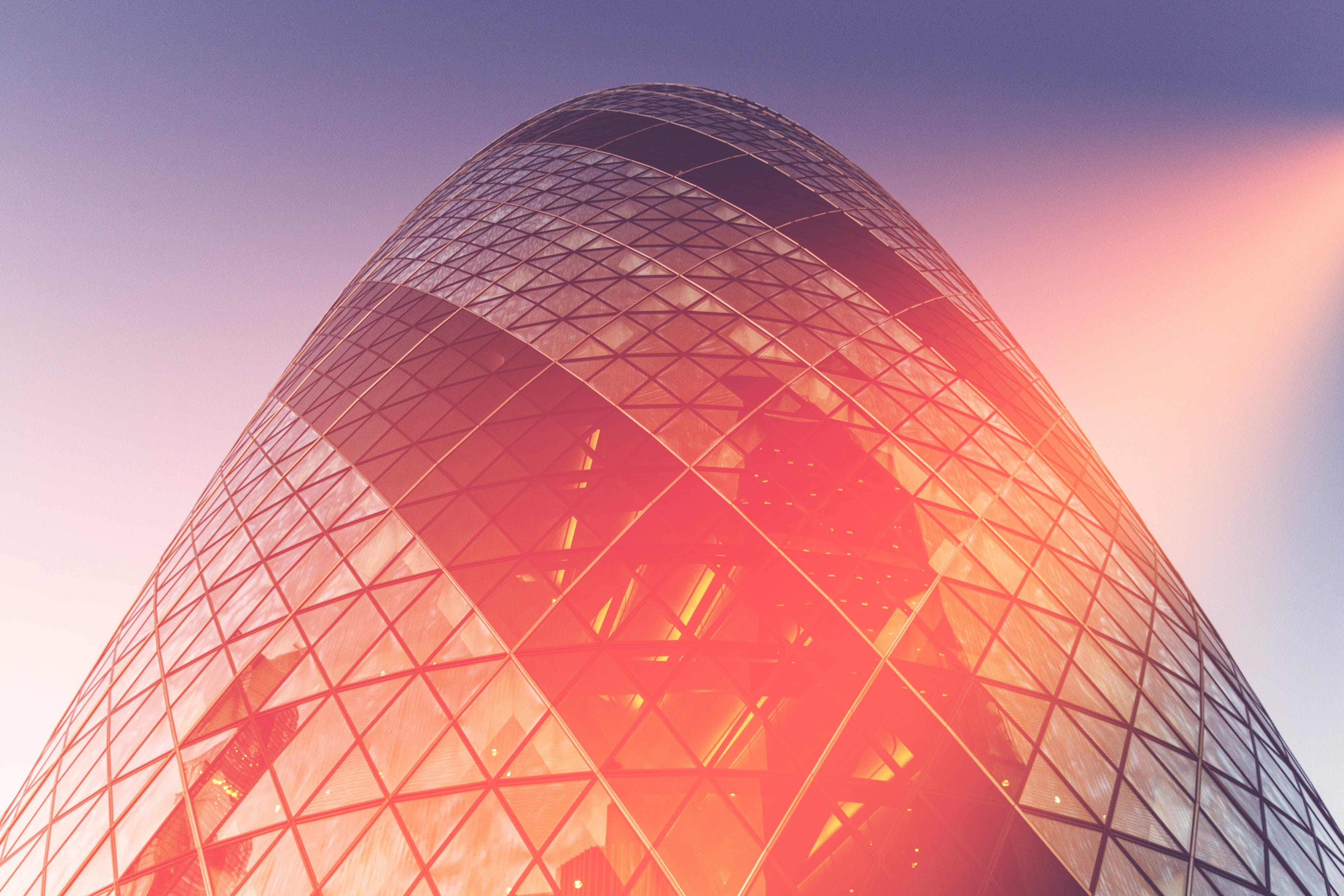 no people, london, building exterior, futuristic, sunset, architecture, business, Hyper, low angle view, sunlight, 4K, processed, City of London, day, HD Wallpaper