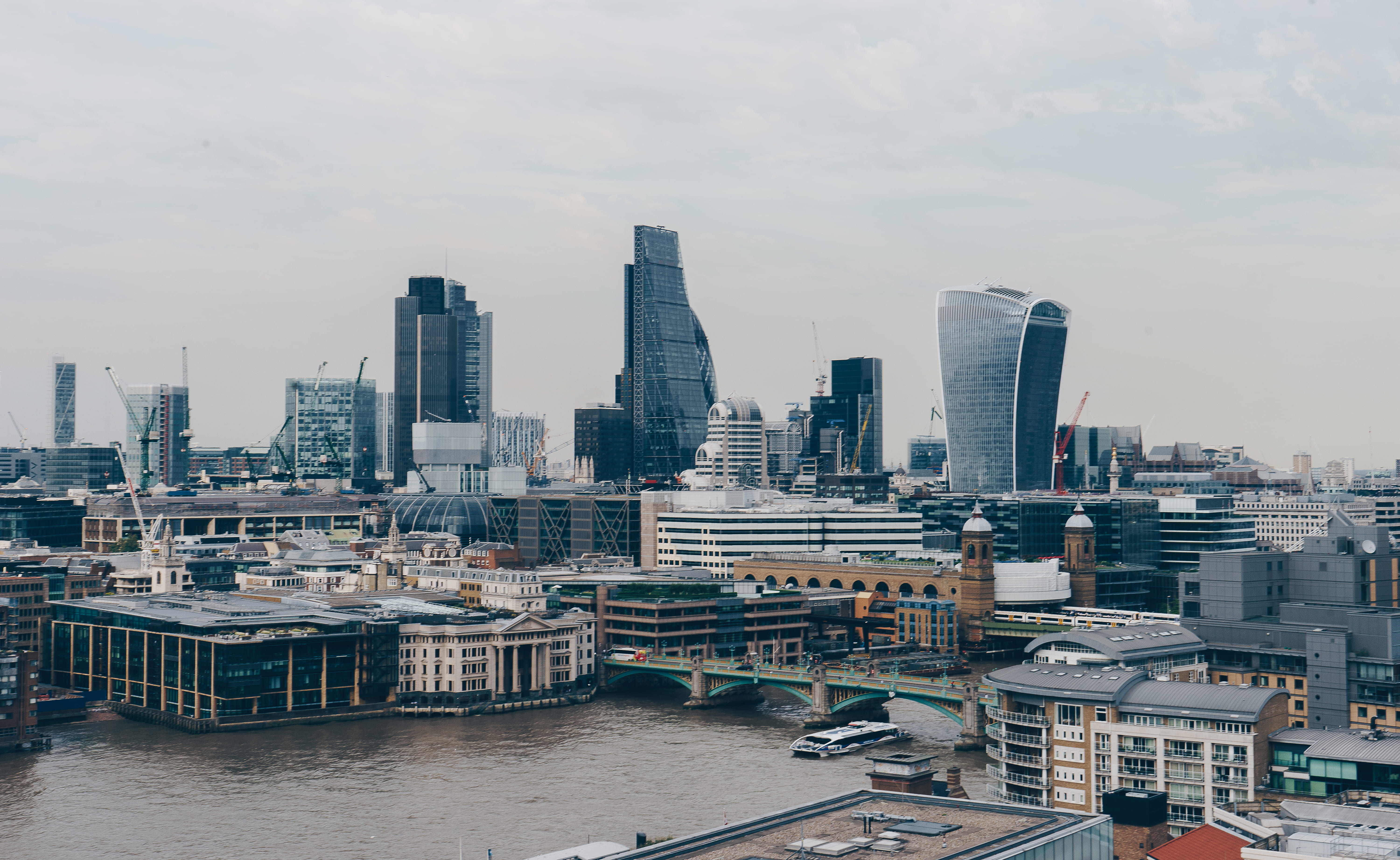 tower, city, urban skyline, cityscape, residential district, office, buildings, office building exterior, storm, gherkin, crowd, tall - high, meterology, HD Wallpaper