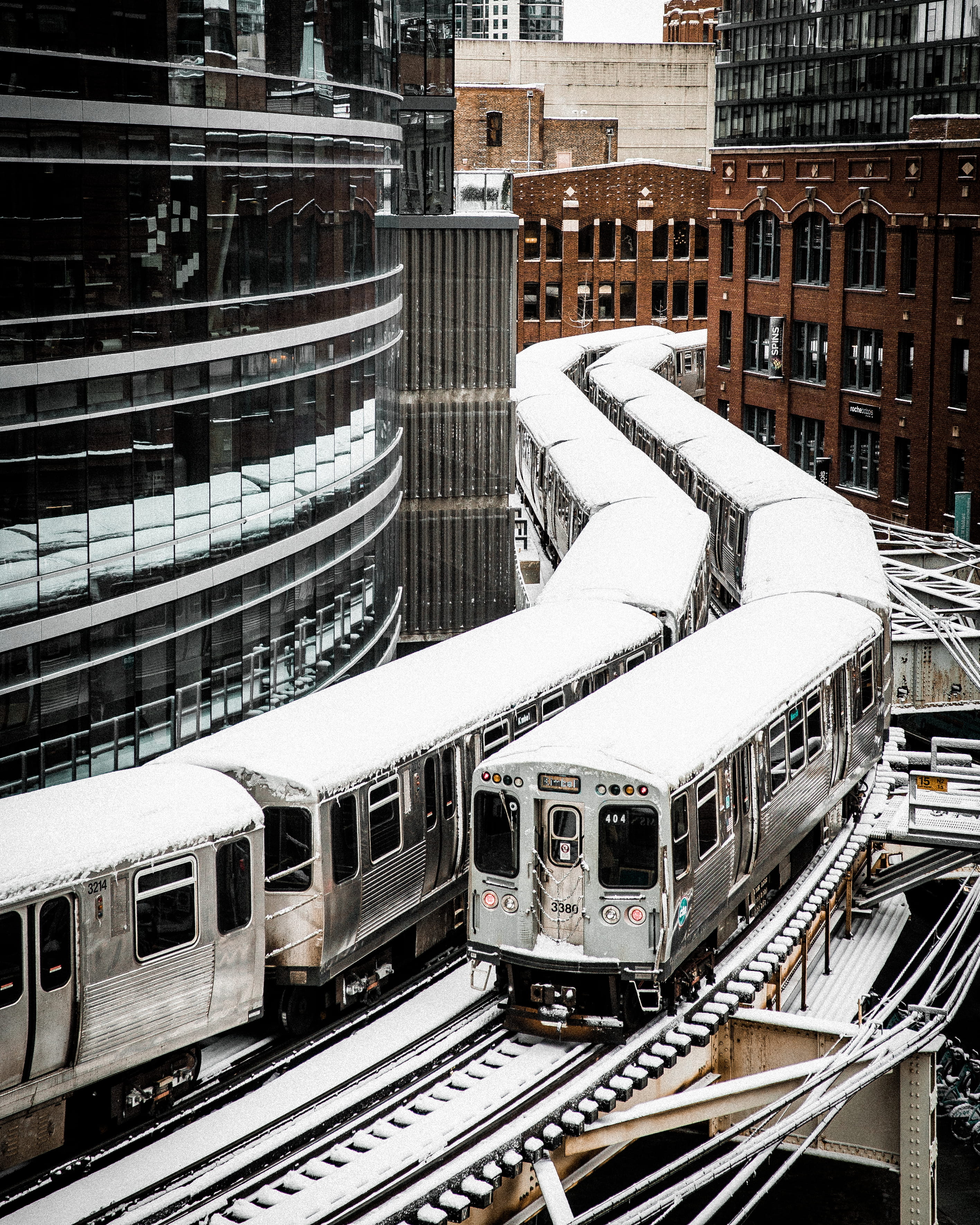 city, daylight, rail transportation, office building exterior, tram lines, buildings, cold temperature, no people, 2K, land vehicle, transportation system, Phone HD Wallpaper