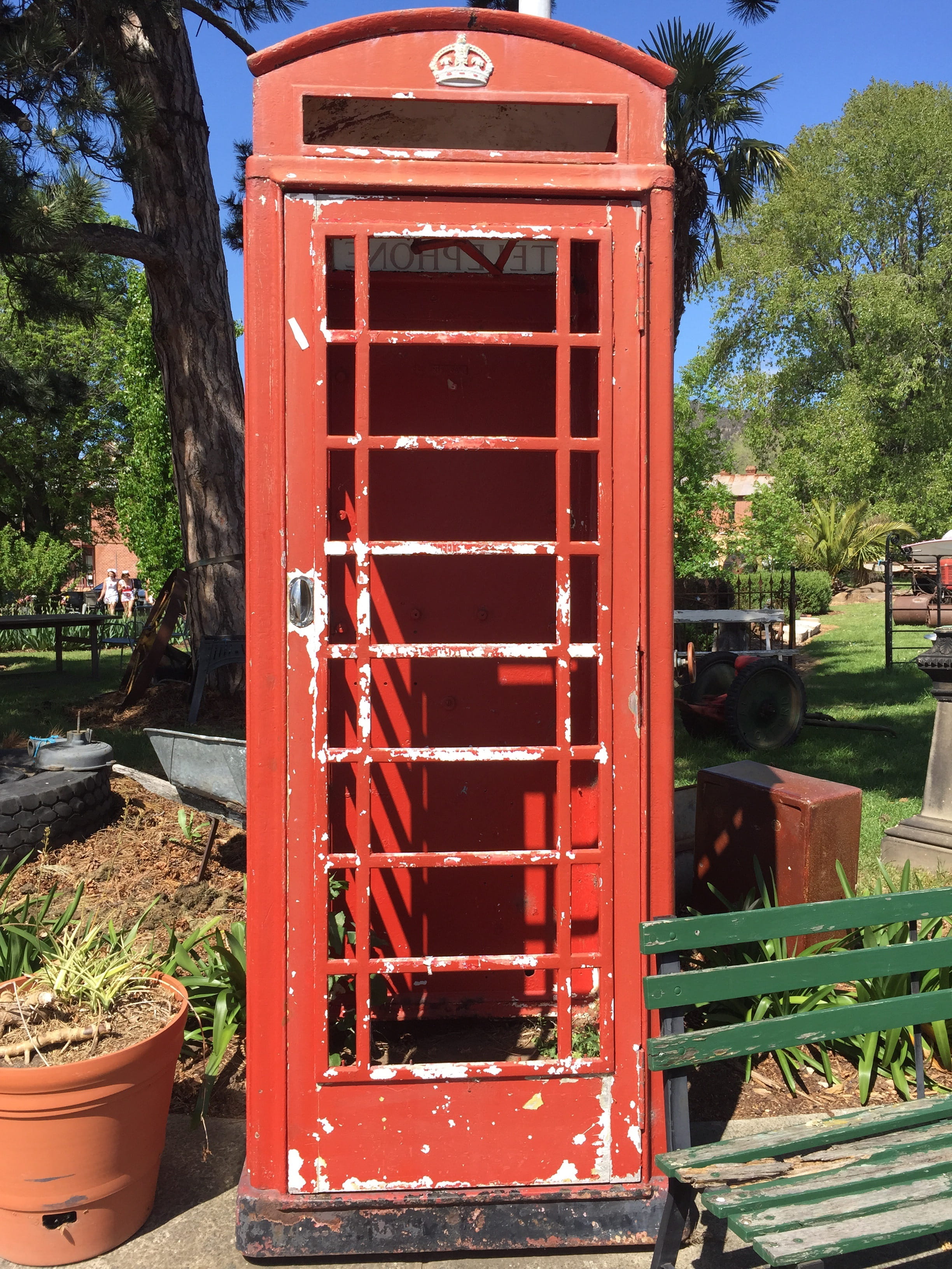 phone box, blue sky, red, sunlight, call, day, built structure, telephone booth, connection, telephone, mode of transportation, no people, phone, old, broken, Phone HD Wallpaper