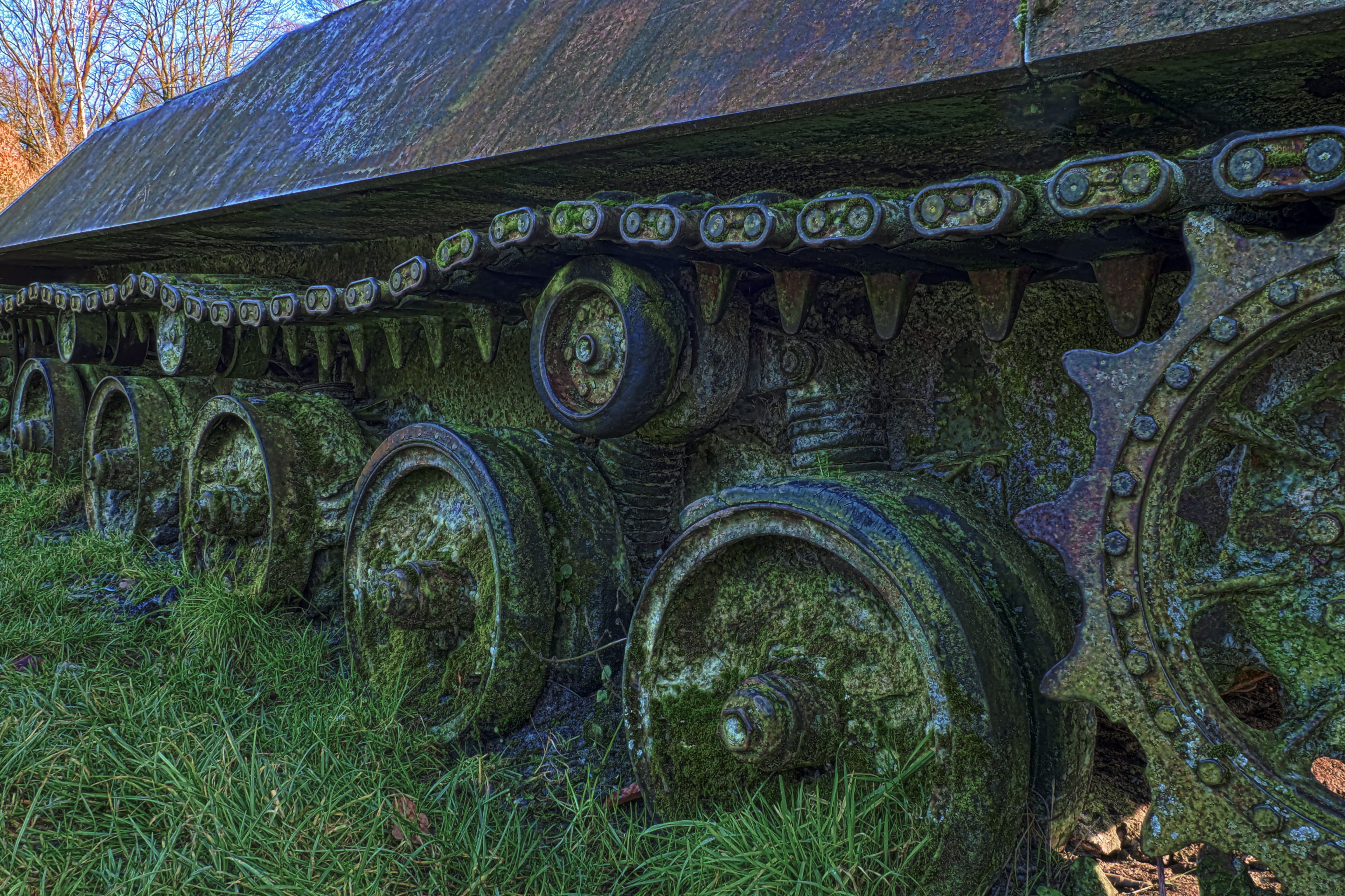 metal, fight, plant, ruined, tree, built structure, obsolete, military training area, no people, old tank, 4K, broken, the past, military, historically, HD Wallpaper
