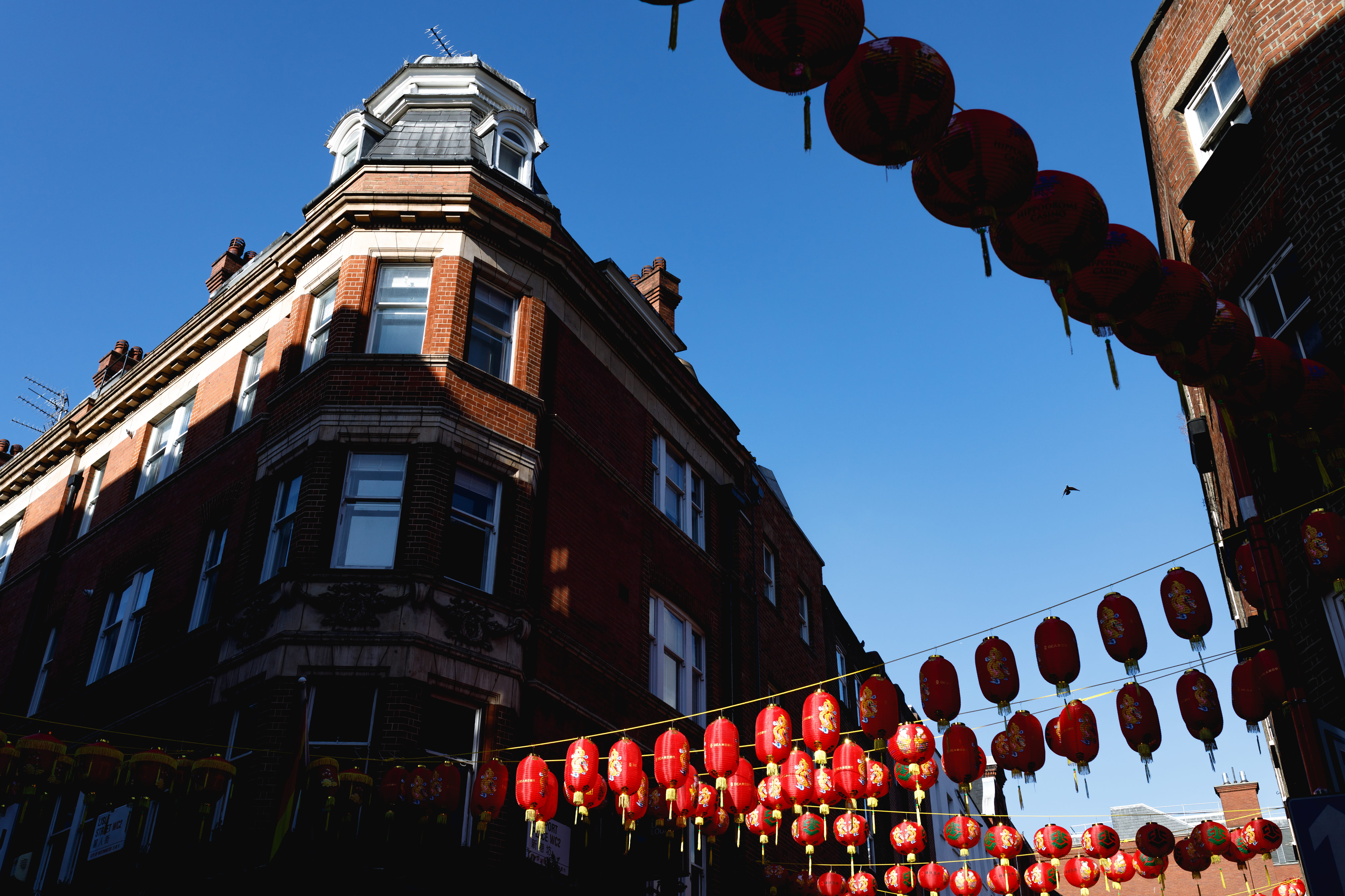 women, chinese new year, clear sky, city, building, china, blue sky, window, crowd, united kingdom, chinese, large group of people, men, lighting equipment, HD Wallpaper