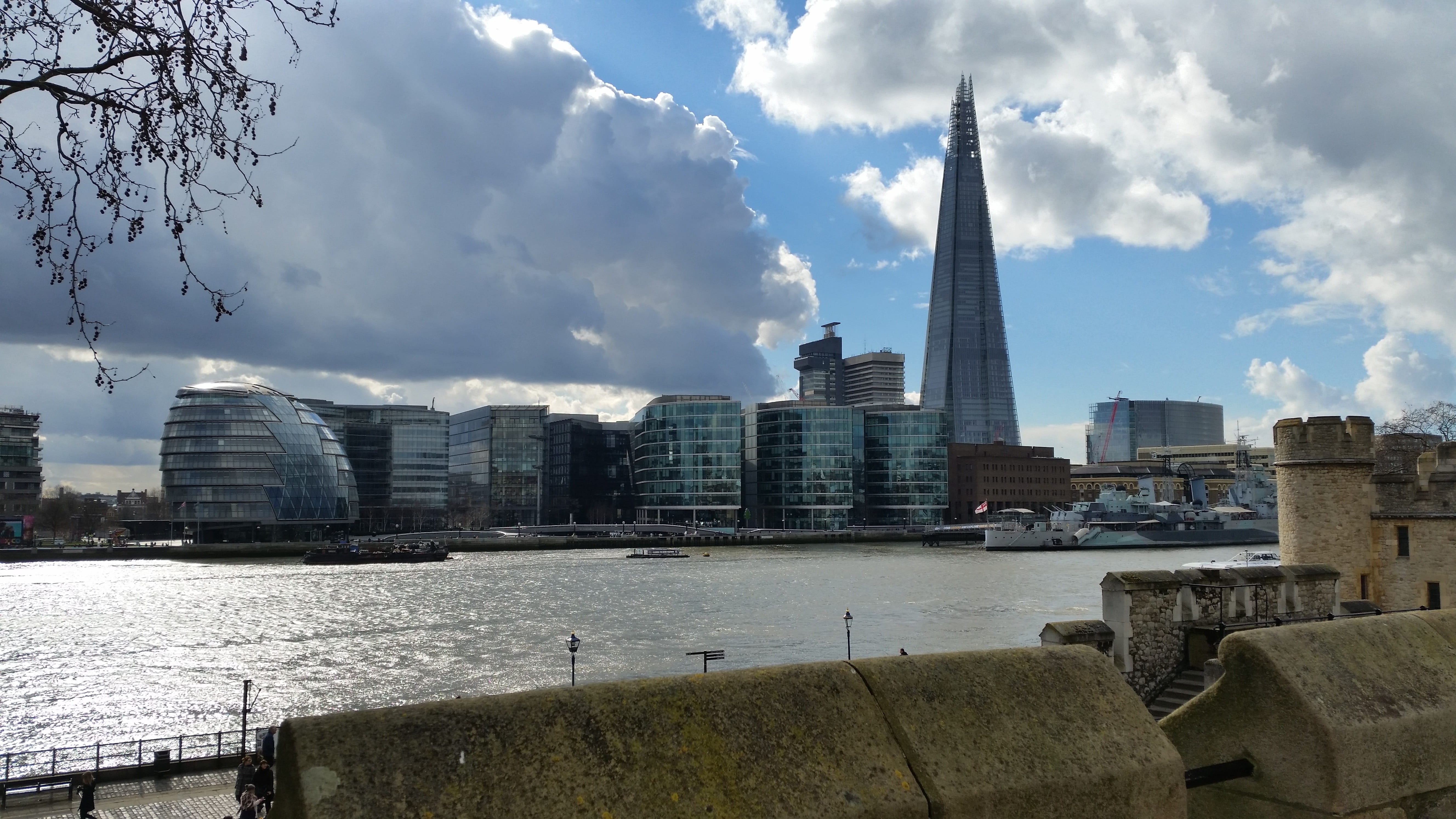 view, water, cityscape, tall - high, urban, nature, office, tower, built structure, cloud - sky, day, shard, office building exterior, spire, central, skyscraper, HD Wallpaper