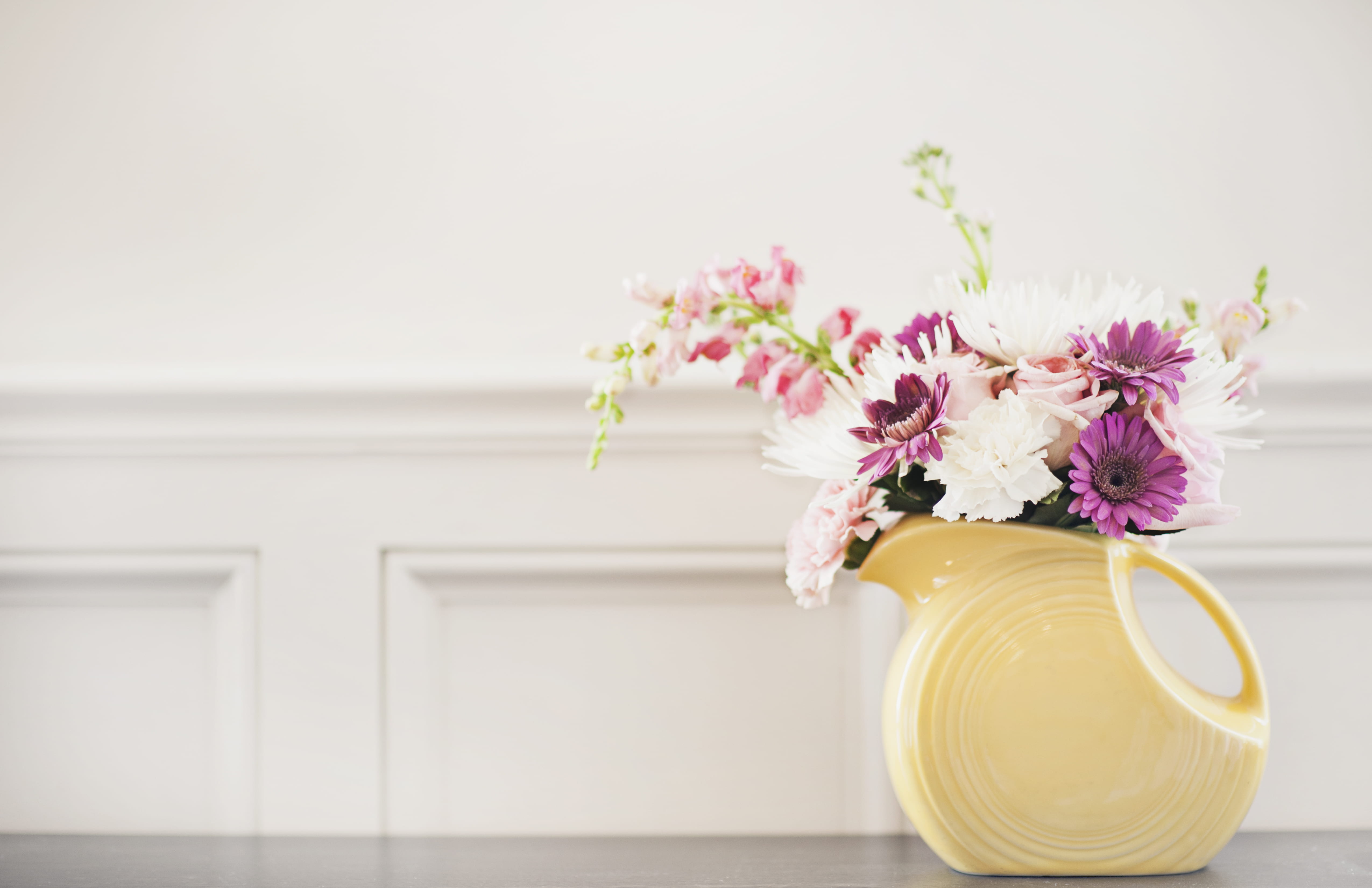4K, flowers, arrangement, nature, west virginium, spring, carnation, pink, flower, yellow, inflorescence, beauty in nature, flower arrangement, decoration, HD Wallpaper