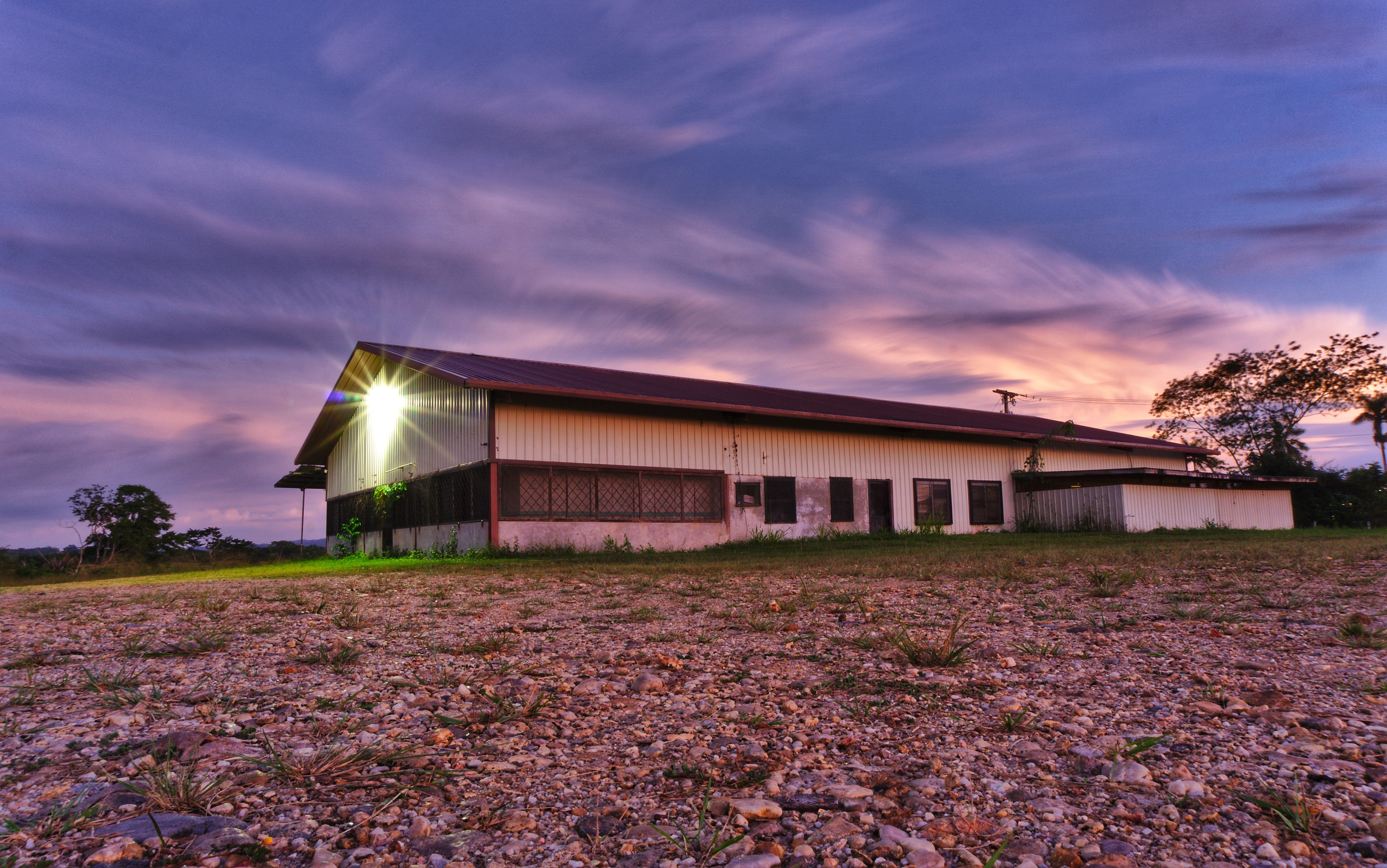 residential district, grass, outdoor, colors, purple, long exposure, structure, yard, built structure, tree, land, no people, day, gravel, landscape, field, HD Wallpaper