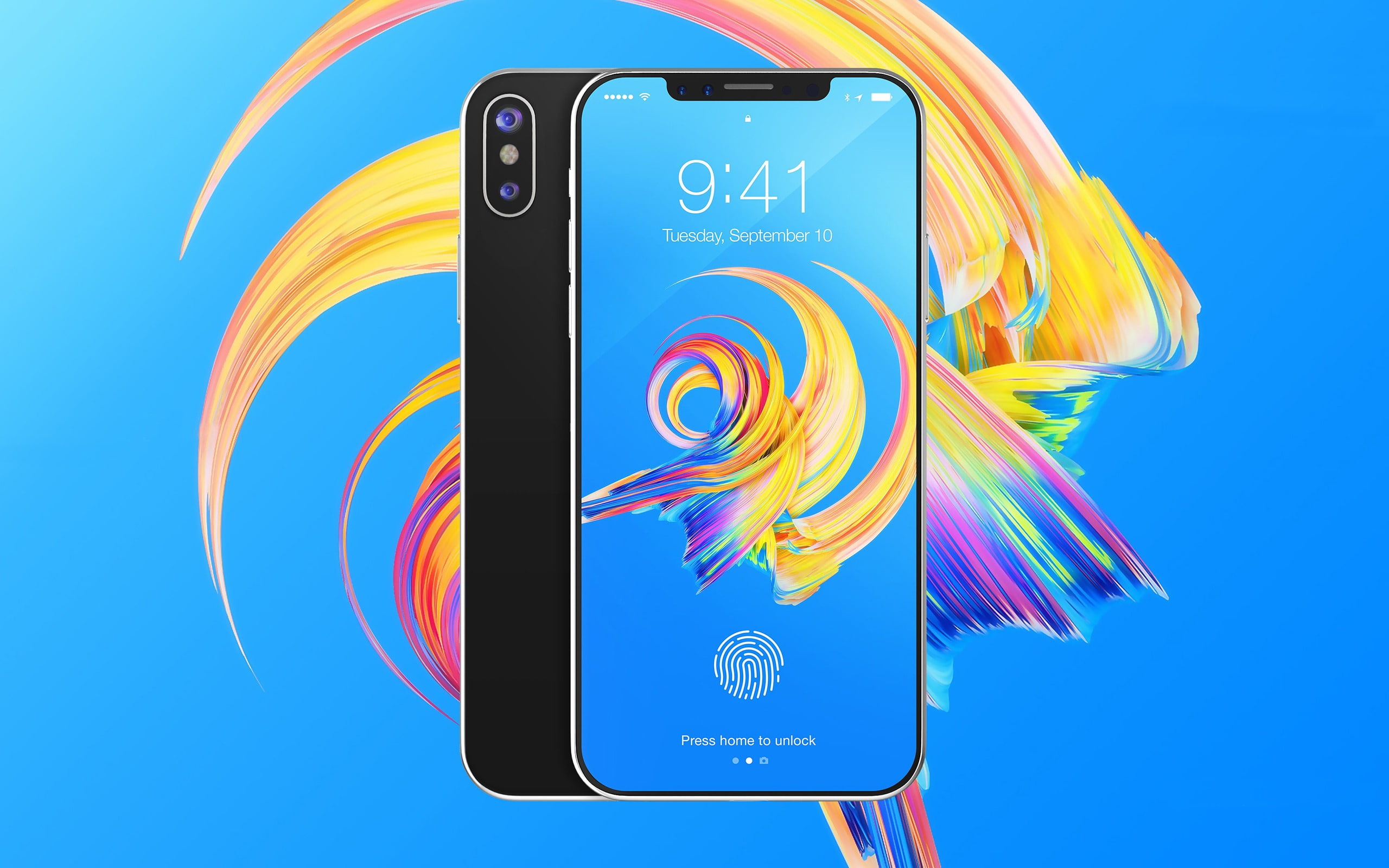 iphone, apple, connection, multi colored, portable information device, blue, nature, studio shot, blue background, symbol, no people, close-up, smart phone, HD Wallpaper