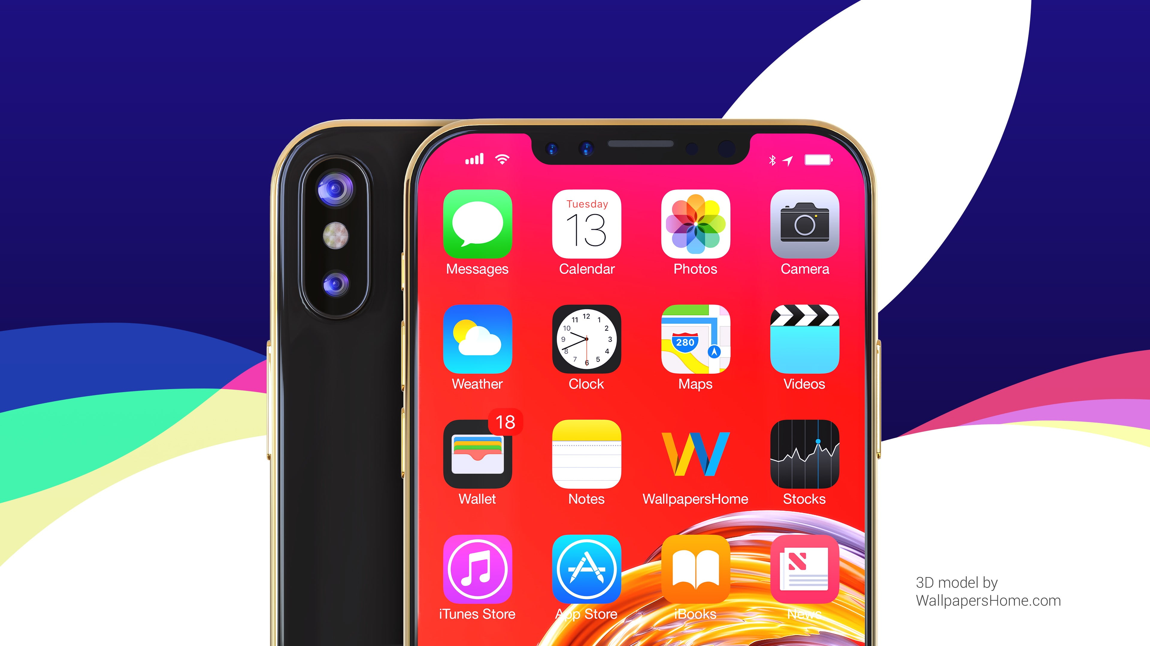 4k, 4K, gold, iPhone X, WWDC 2017, HD Wallpaper