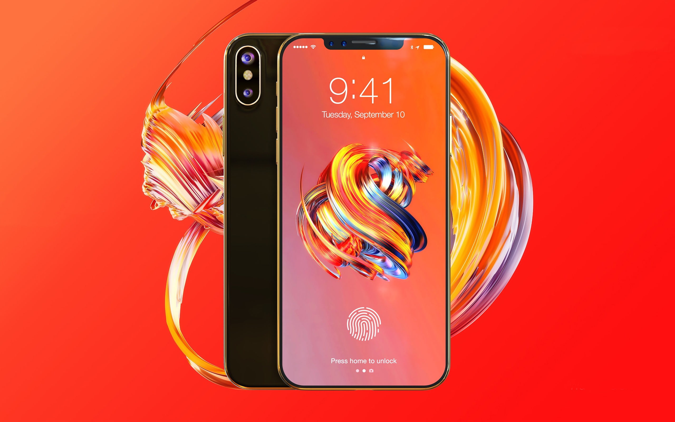 photographic equipment, colored background, no people, orange background, camera - photographic equipment, hd, close-up, smart phone, photography themes, HD Wallpaper