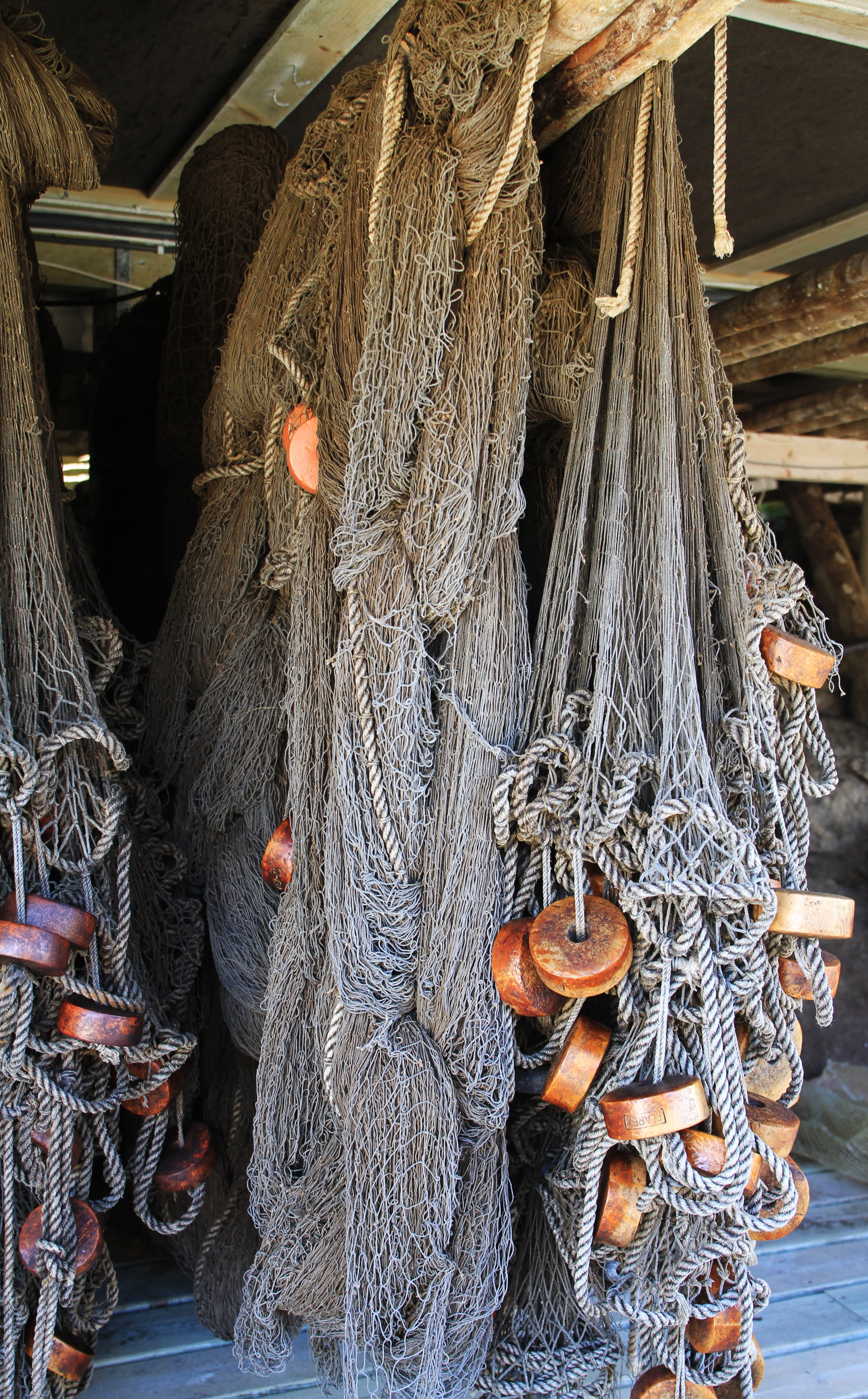 rod, storage, fishing net, high angle view, fishing rod, fish, close-up, stack, floats, still life, nautical, wood - material, large group of objects, fishing, Phone HD Wallpaper